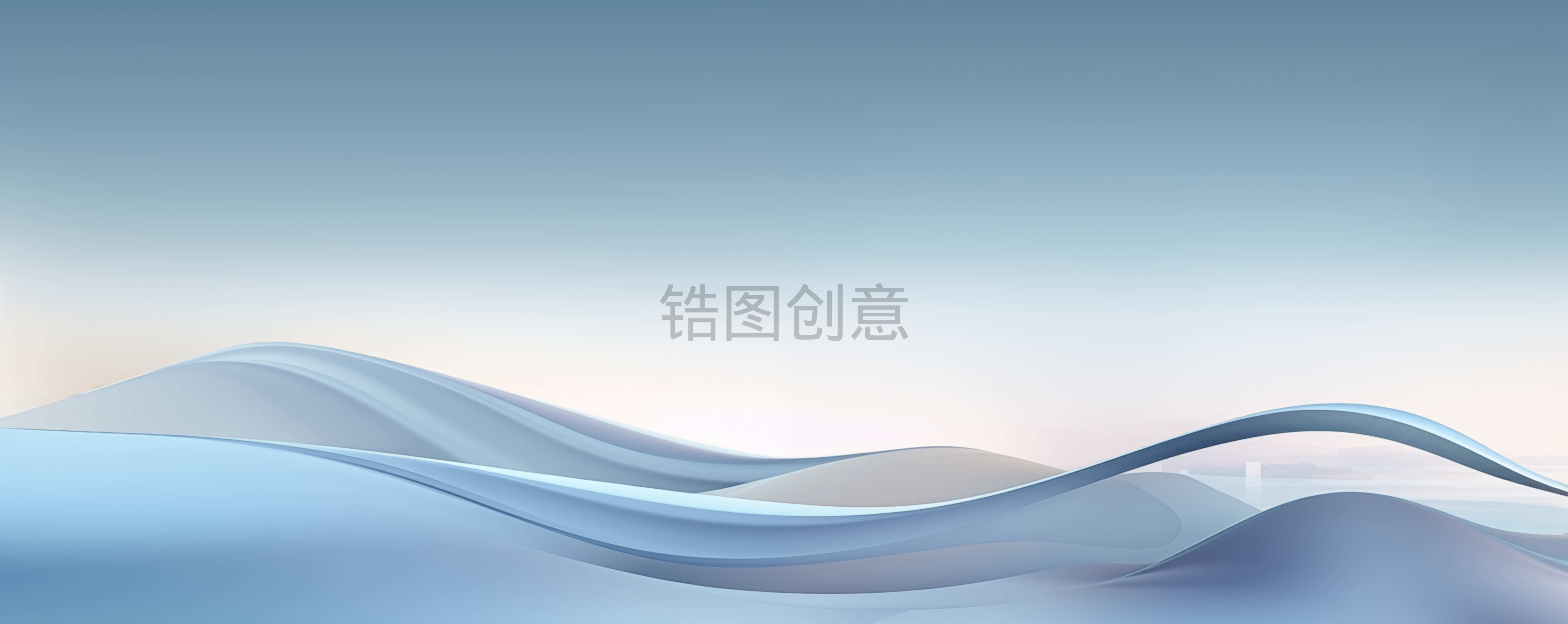 定设网-蓝色渐变曲线波浪状质感抽象背景