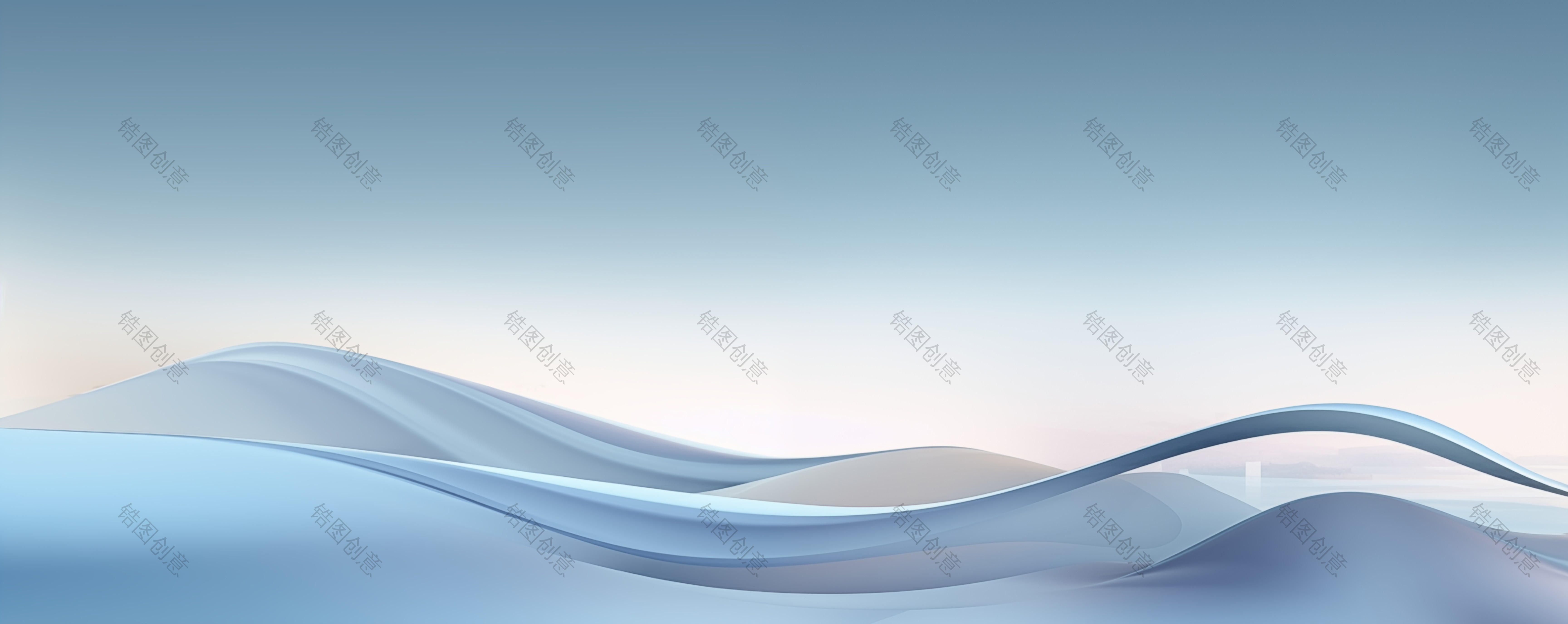 定设网-蓝色渐变曲线波浪状质感抽象背景
