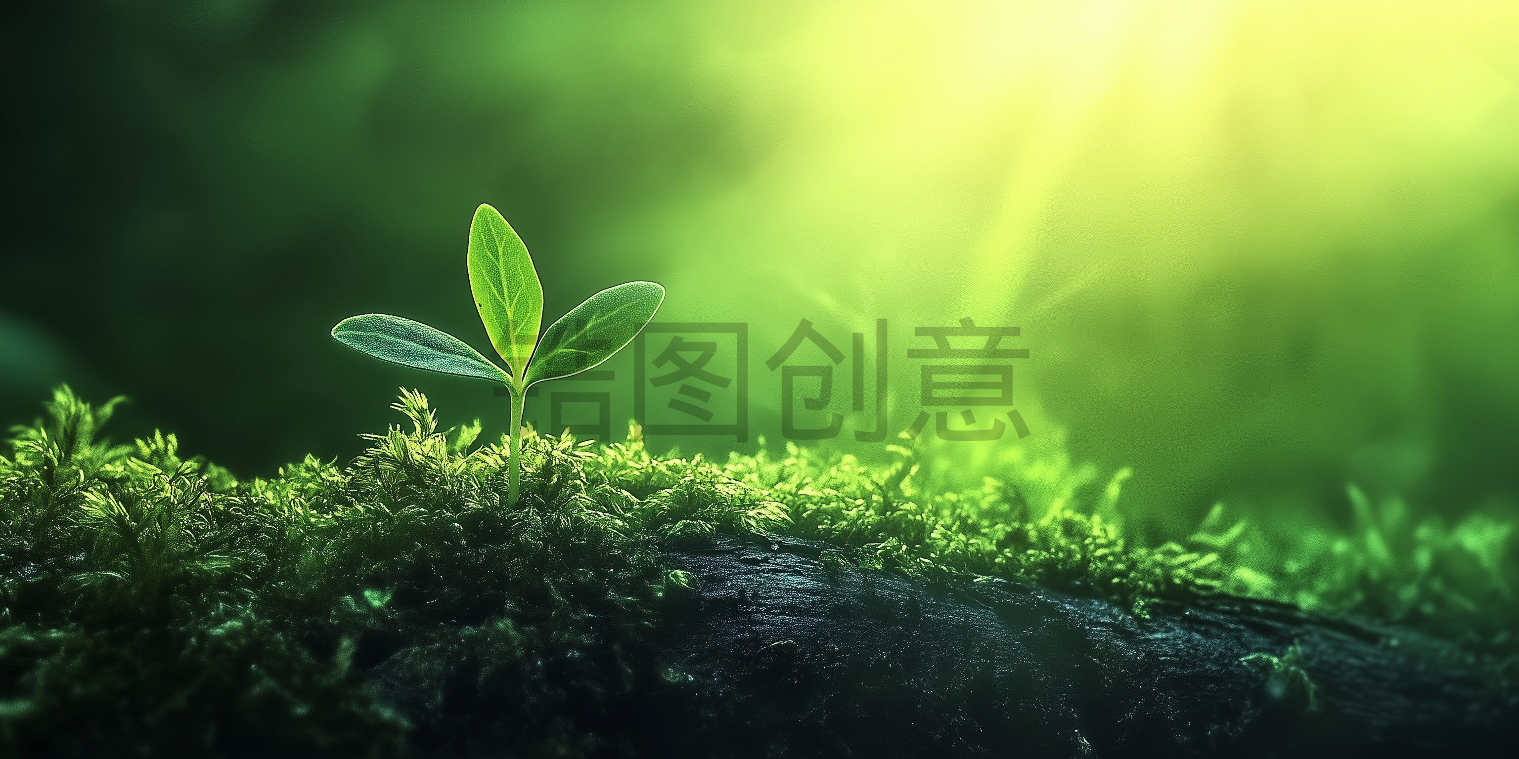 定设网-春天春季实景清新绿色植物发芽背景元素素材