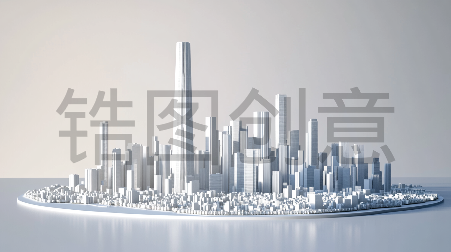 定设网-3D抽象城市建筑模型背景素材