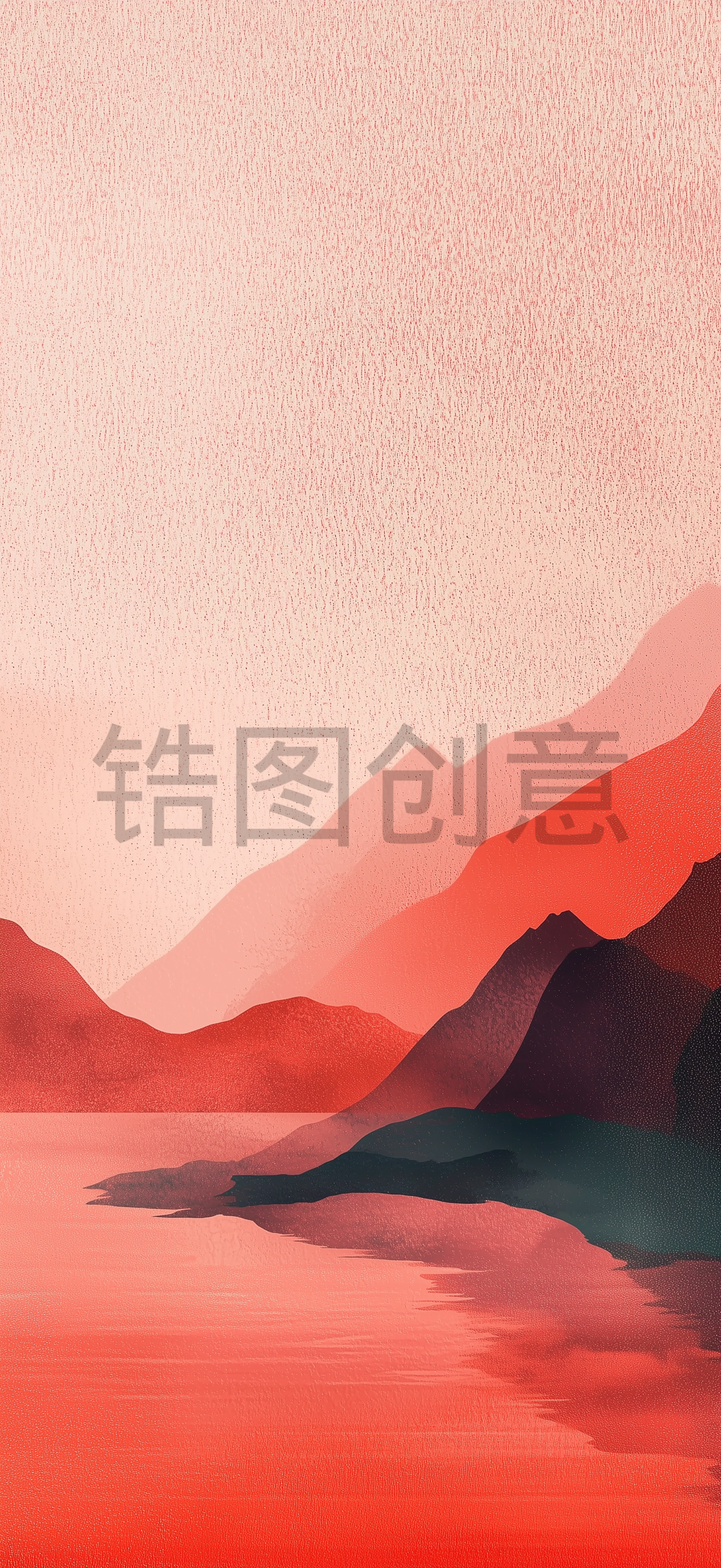 定设网- 红色简约山水风景抽象质感背景