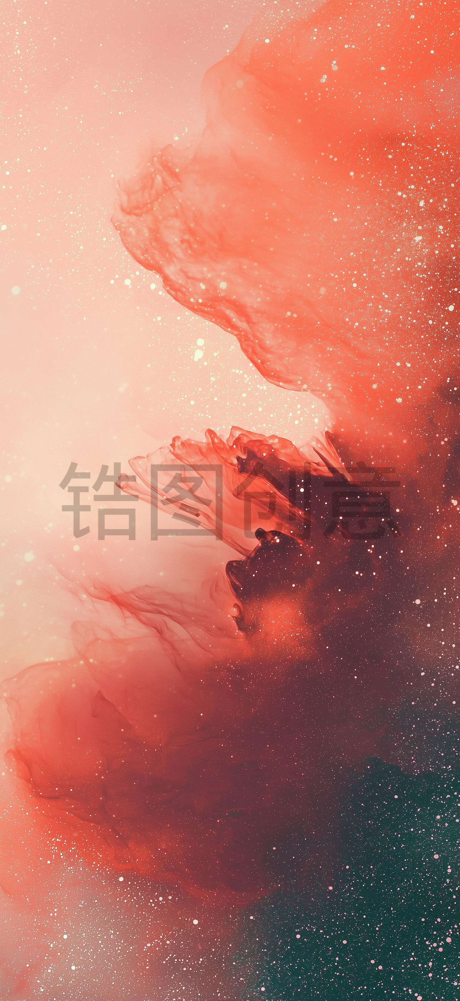 定设网- 红色水彩渲染质感抽象背景