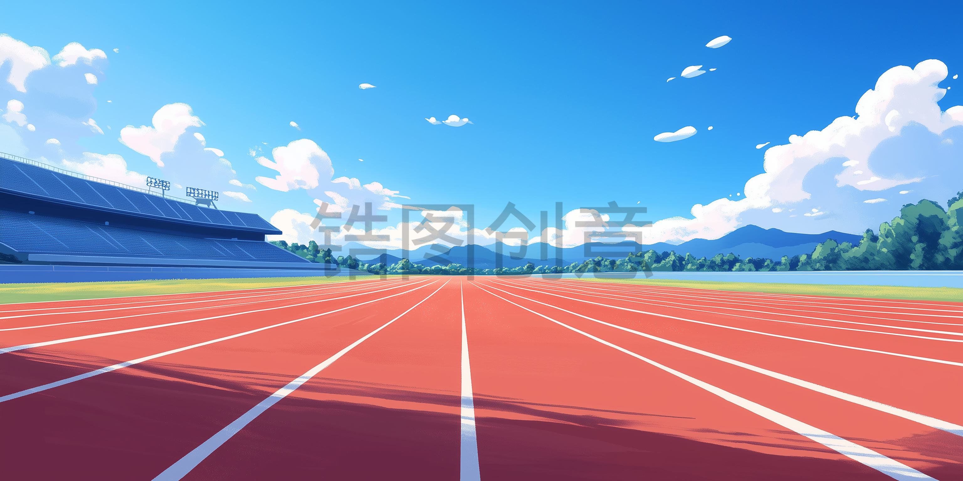 定设网-跑道体育场道路操场赛道校园背景