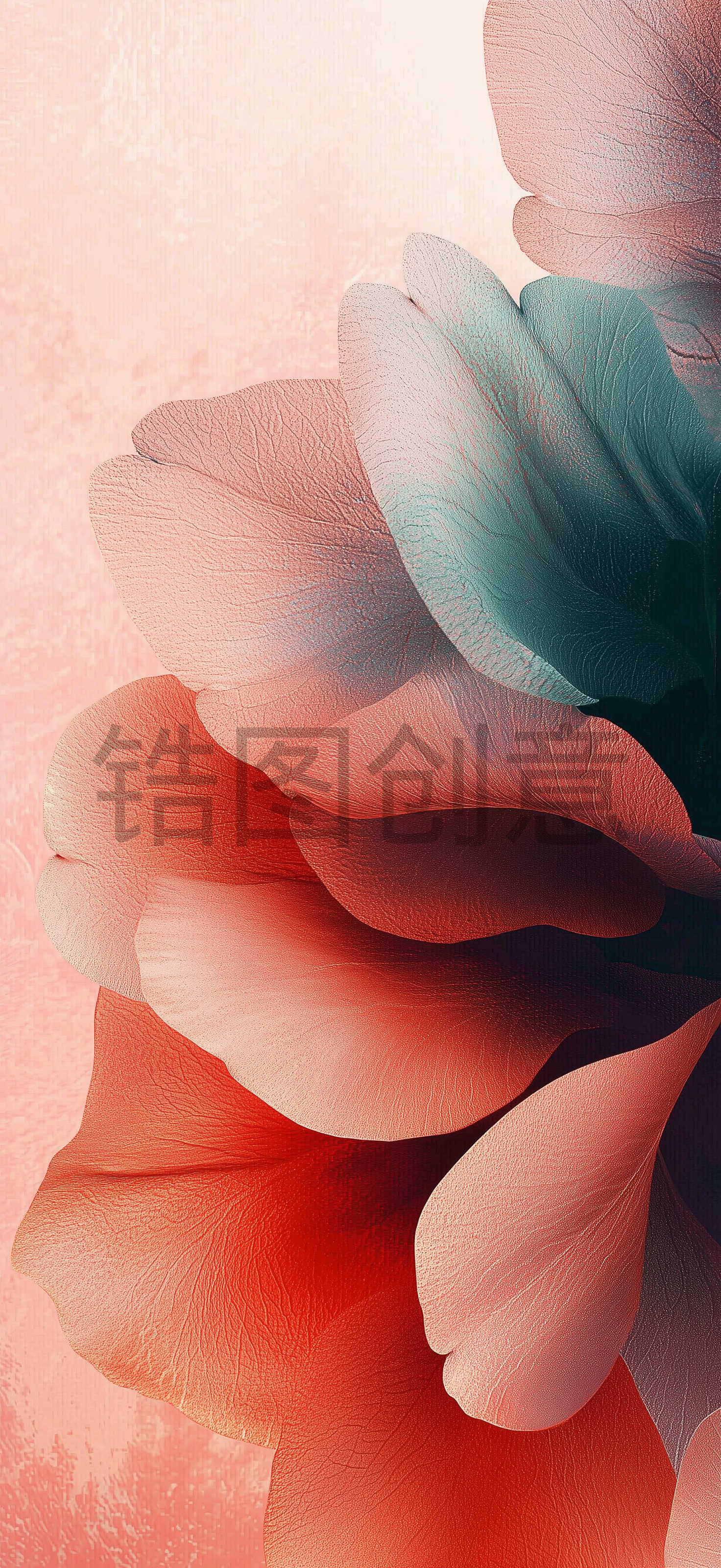定设网- 红色质感抽象花背景