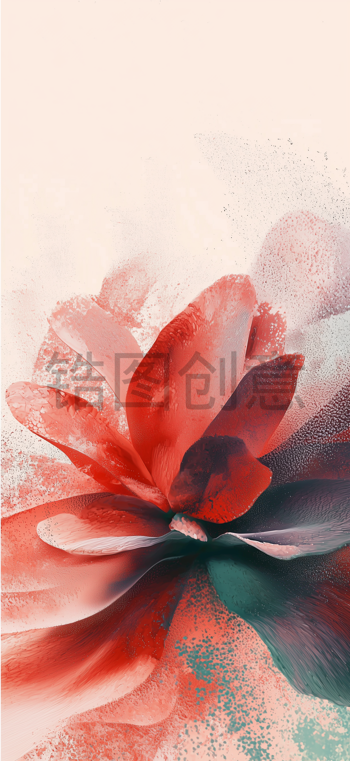 定设网-红色质感抽象花背景