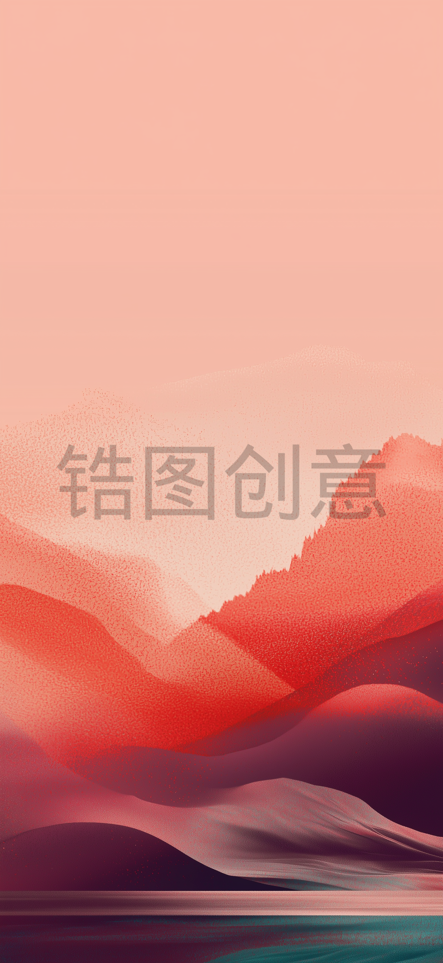 定设网-红色简约山水风景抽象质感背景