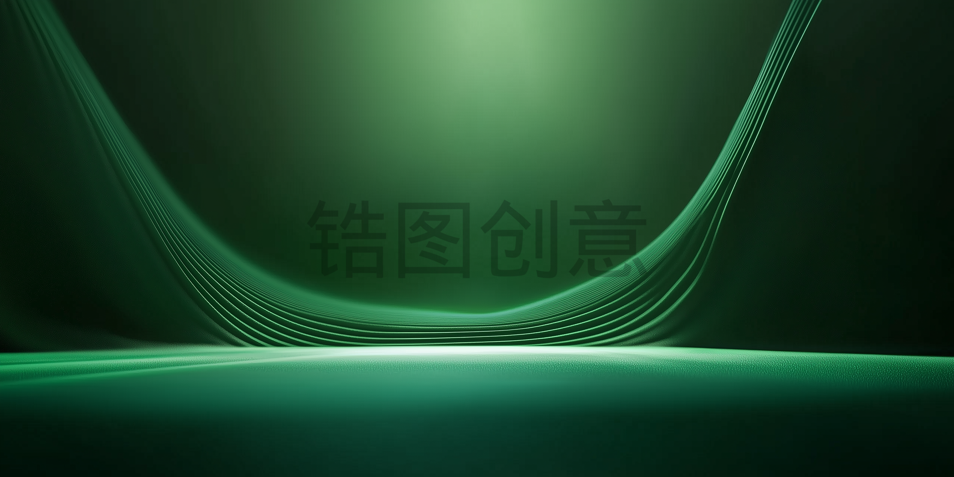 定设网-绿色曲线空间质感背景