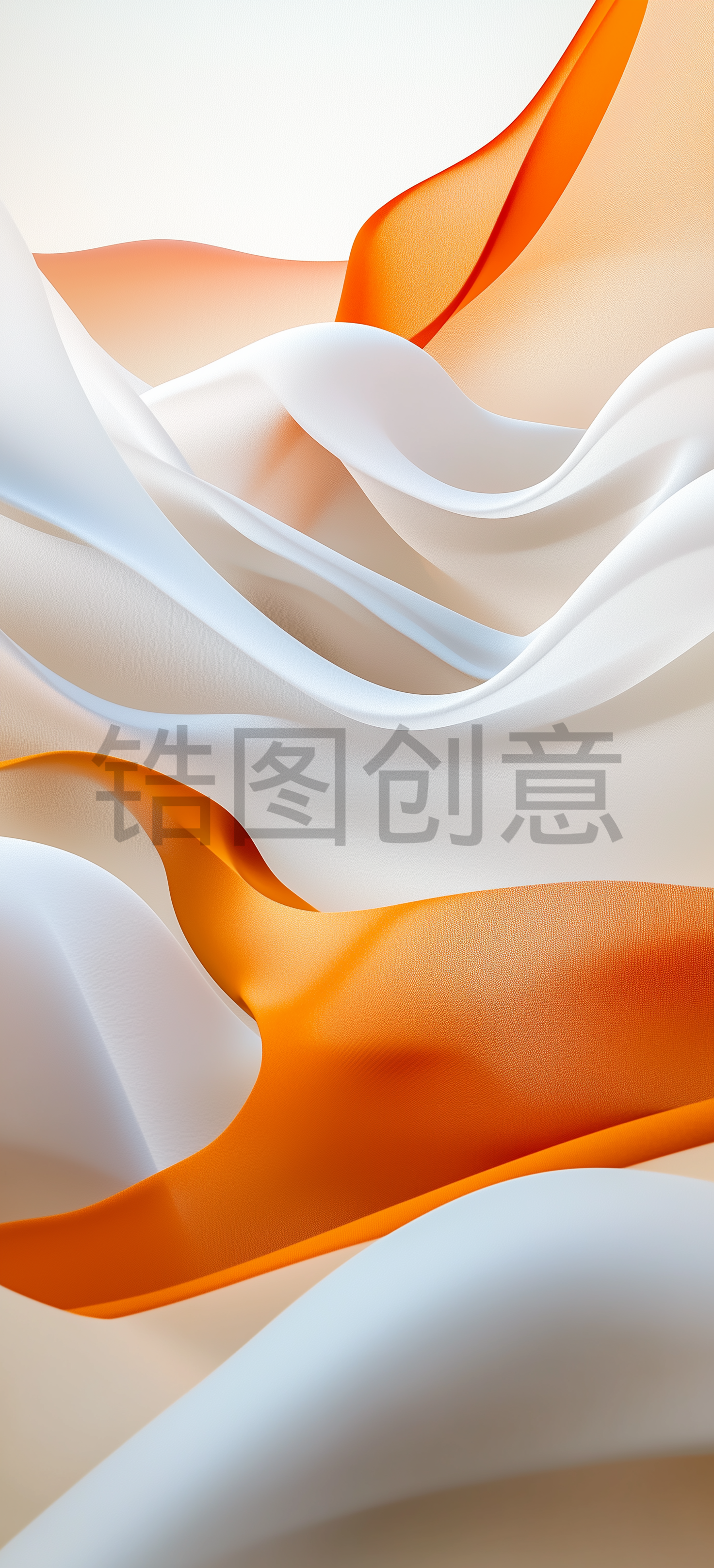 定设网-3D渲染带波浪丝绸质感抽象背景