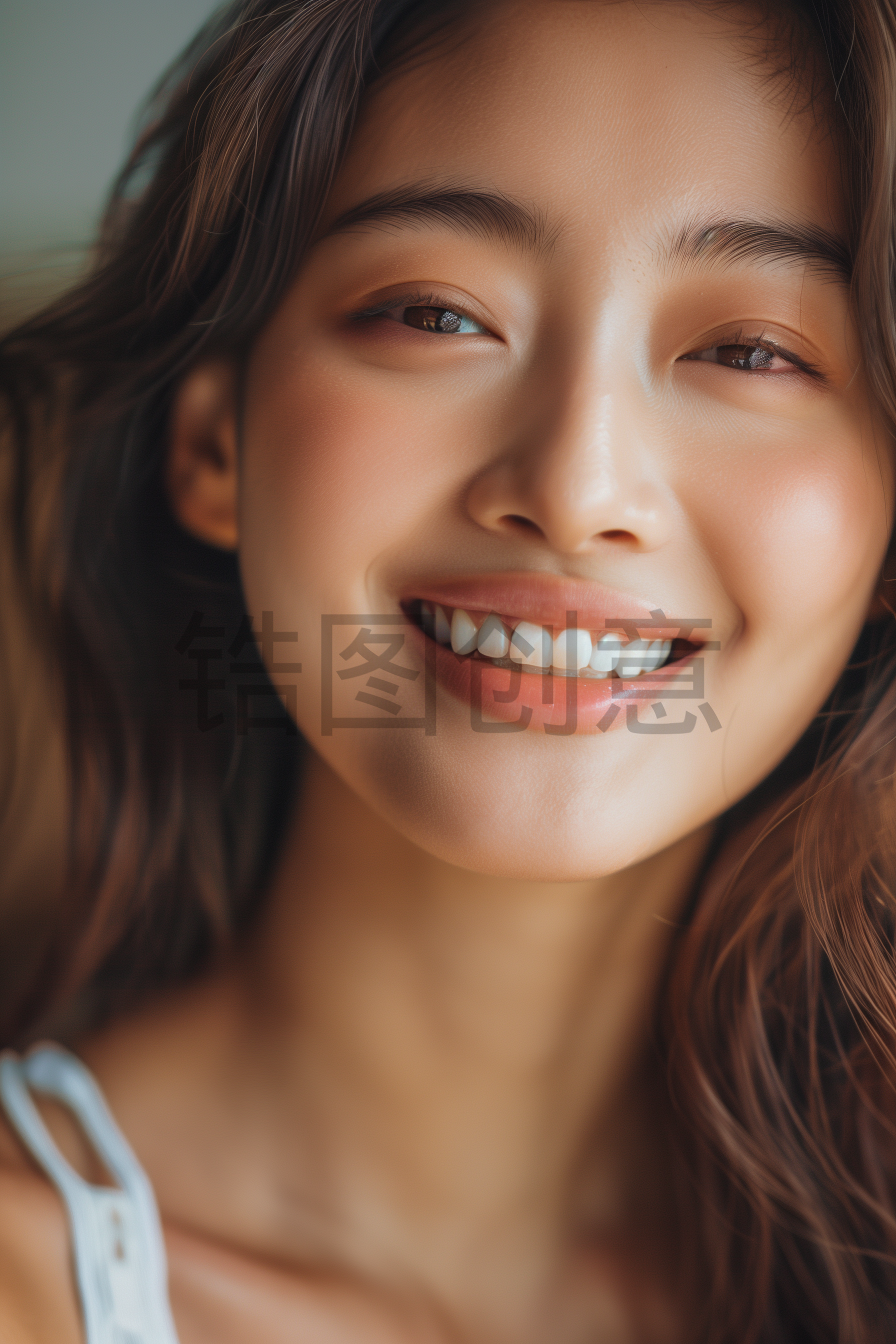 青春年轻微笑女生亚洲人像人物
