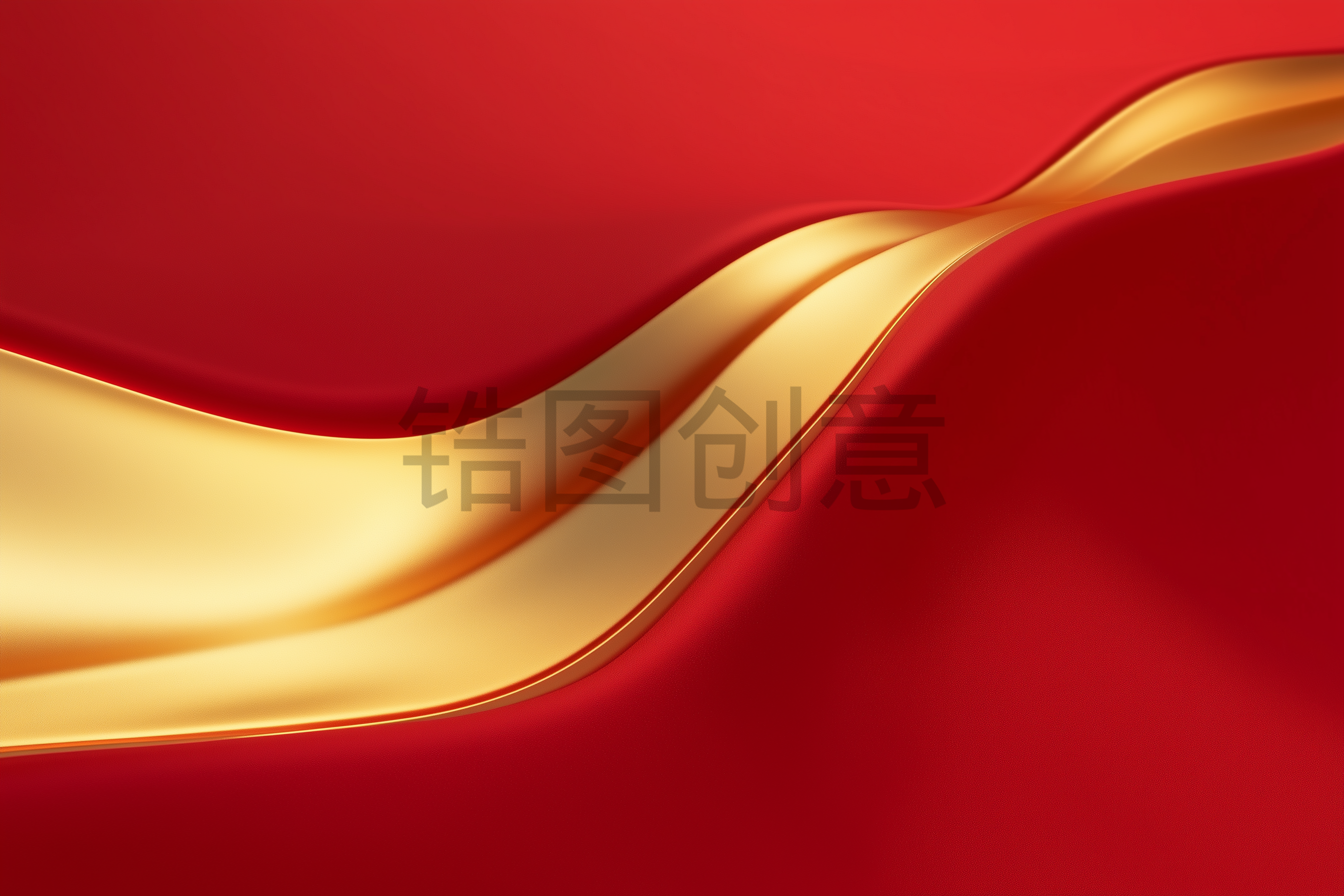 红色国风喜庆鎏金红色渐变曲线流动纹理背景