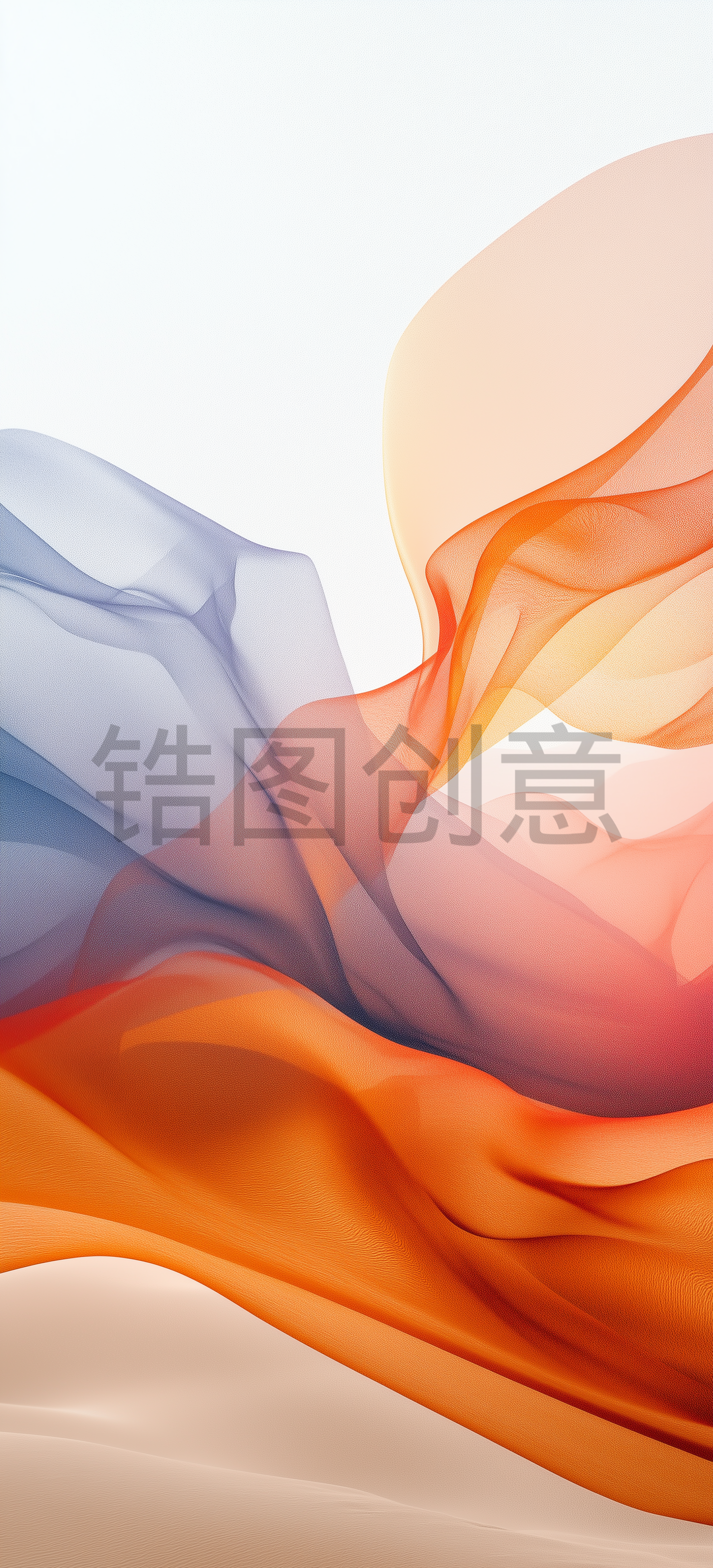 定设网-3D渲染带波浪丝绸质感抽象背景