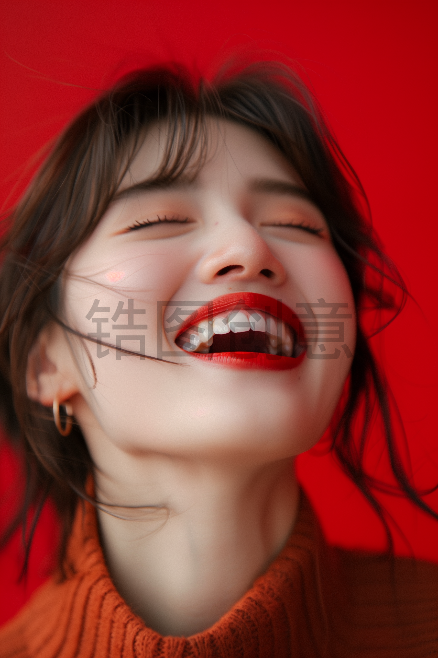 青春年轻微笑女生亚洲人像人物
