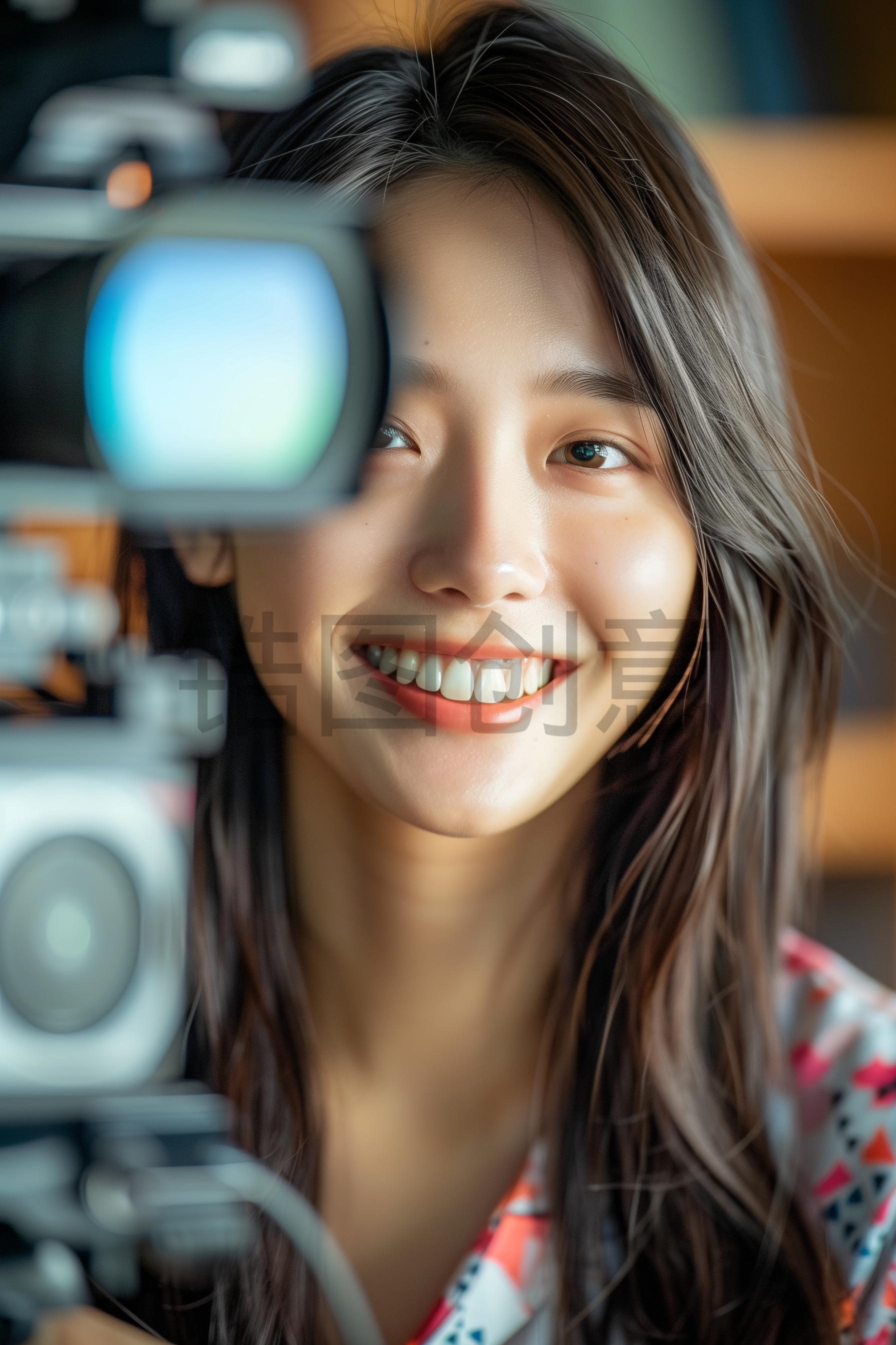 青春年轻微笑女生亚洲人像人物