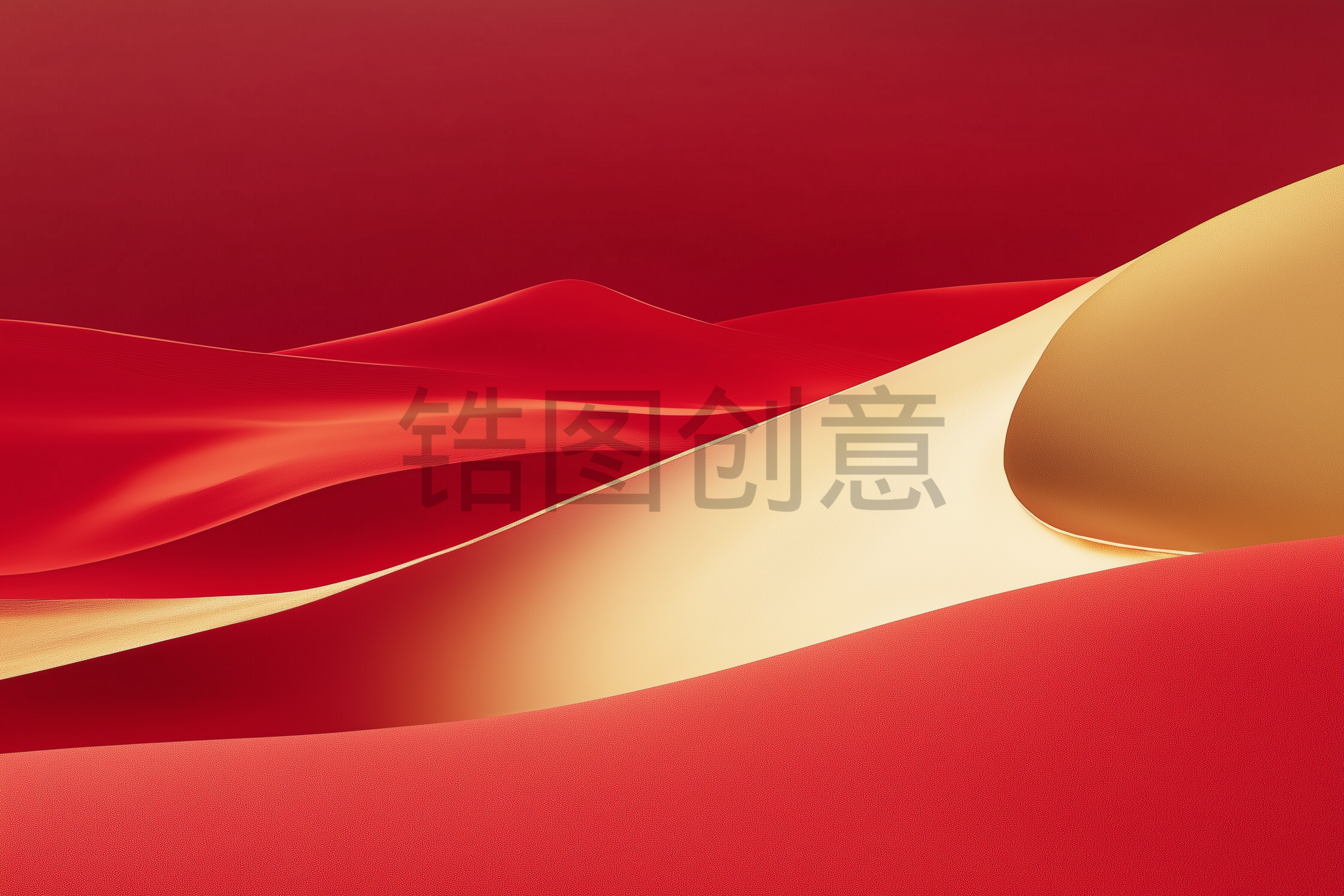 红色金色抽象线条红金背景