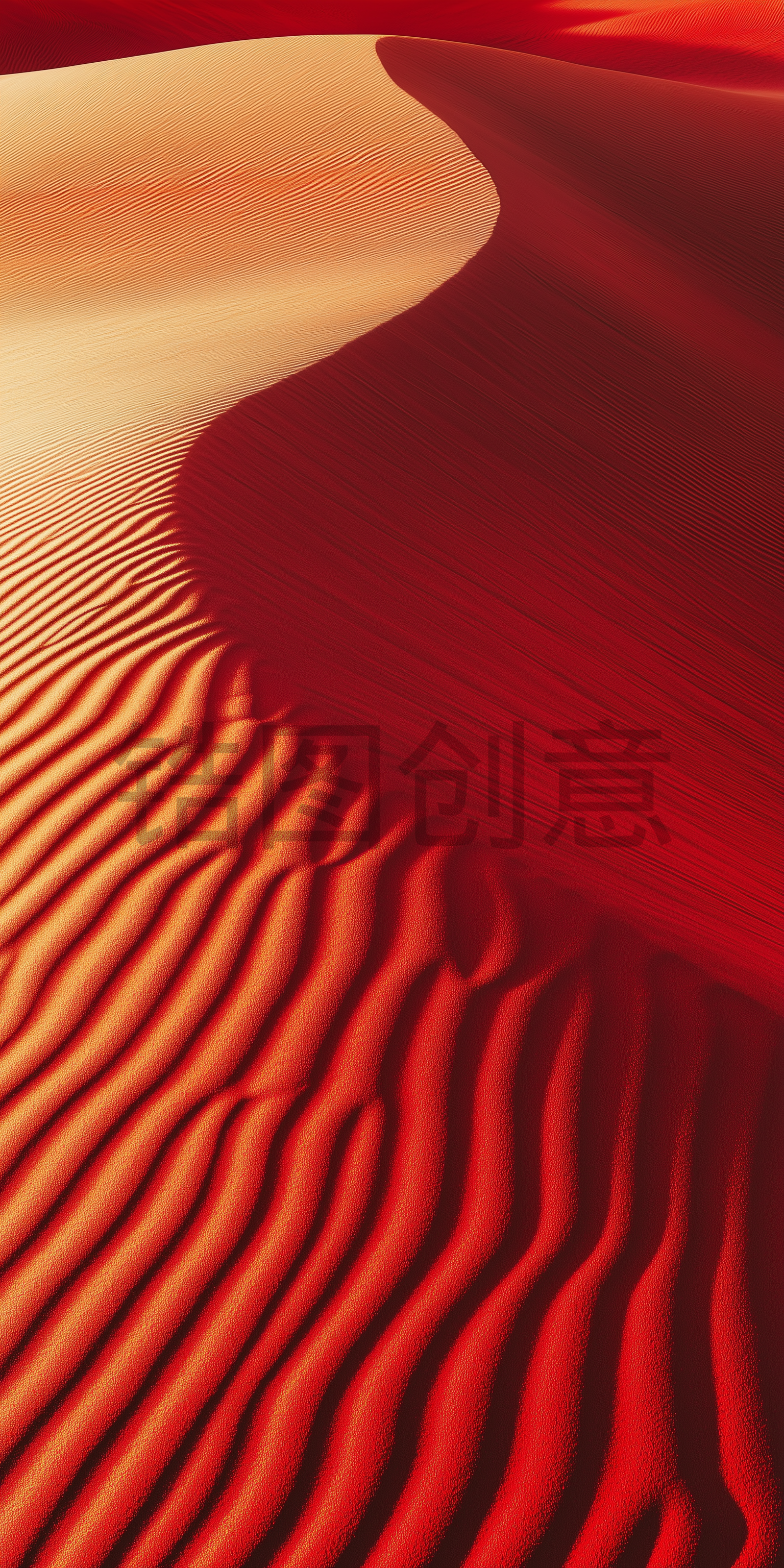 沙漠沙丘抽象流动曲线肌理材质红色背景