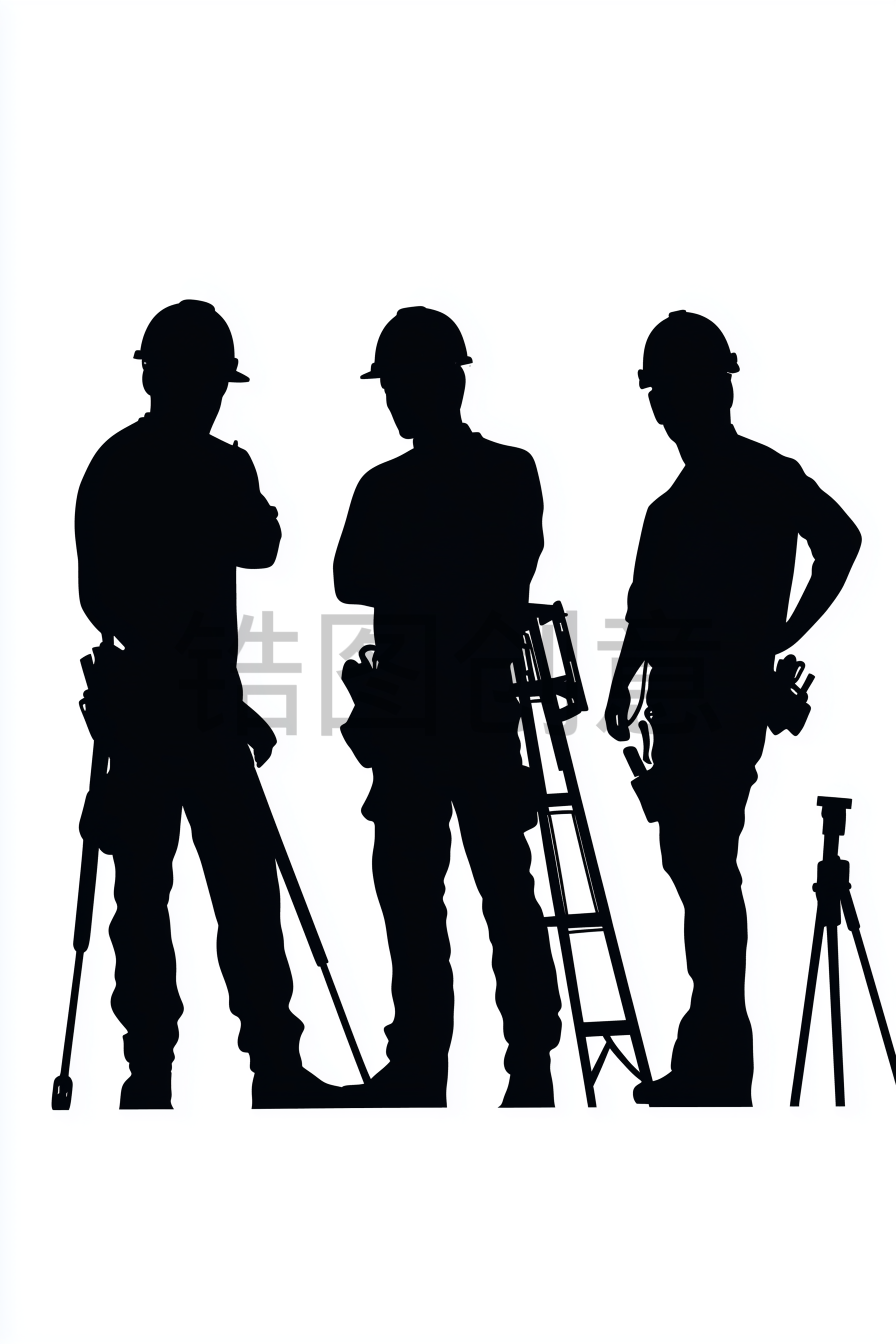 劳动节建筑工人蓝领剪影背景元素