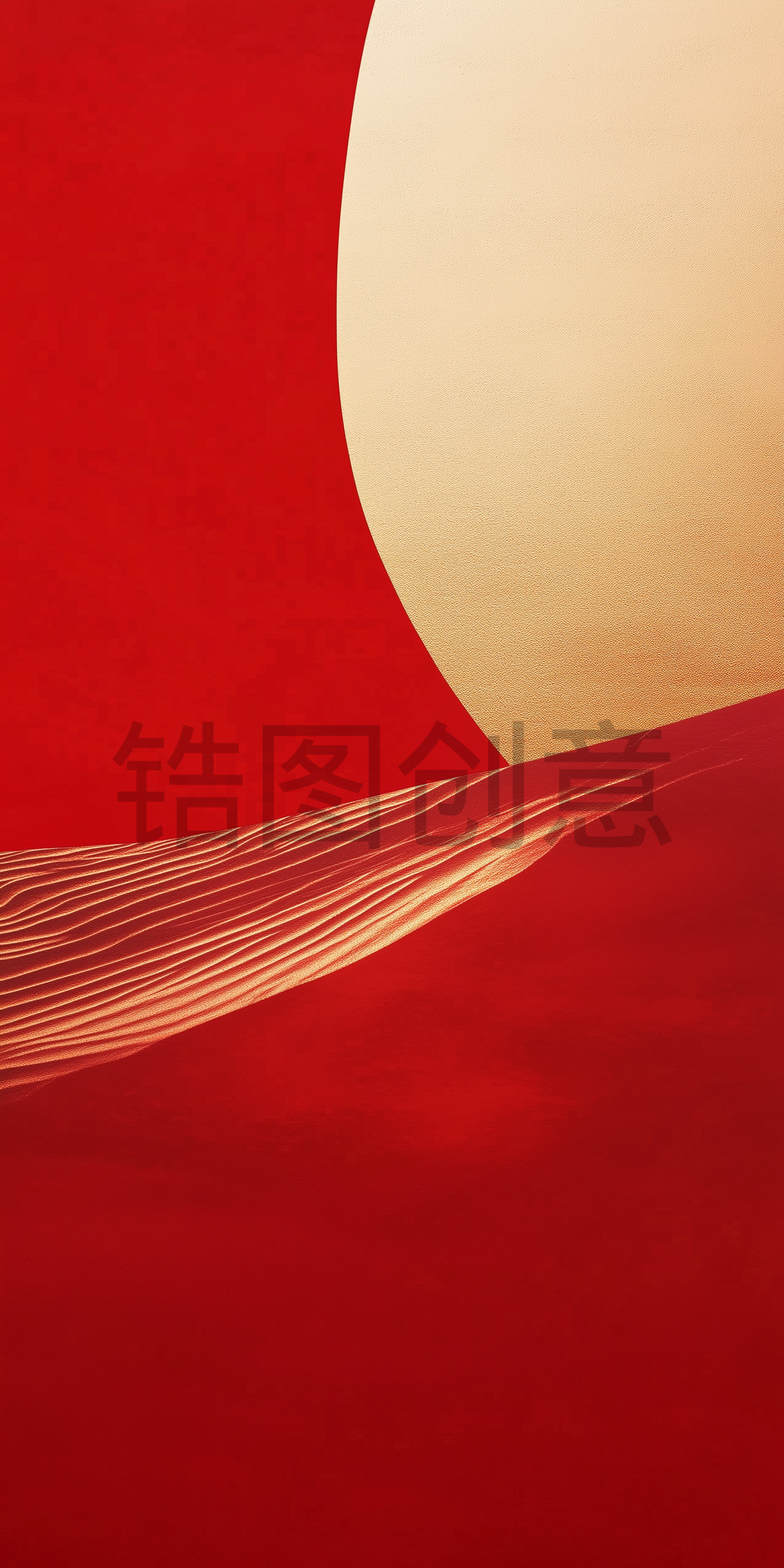 红色国风喜庆鎏金粒子红色渐变曲线流动纹理背景