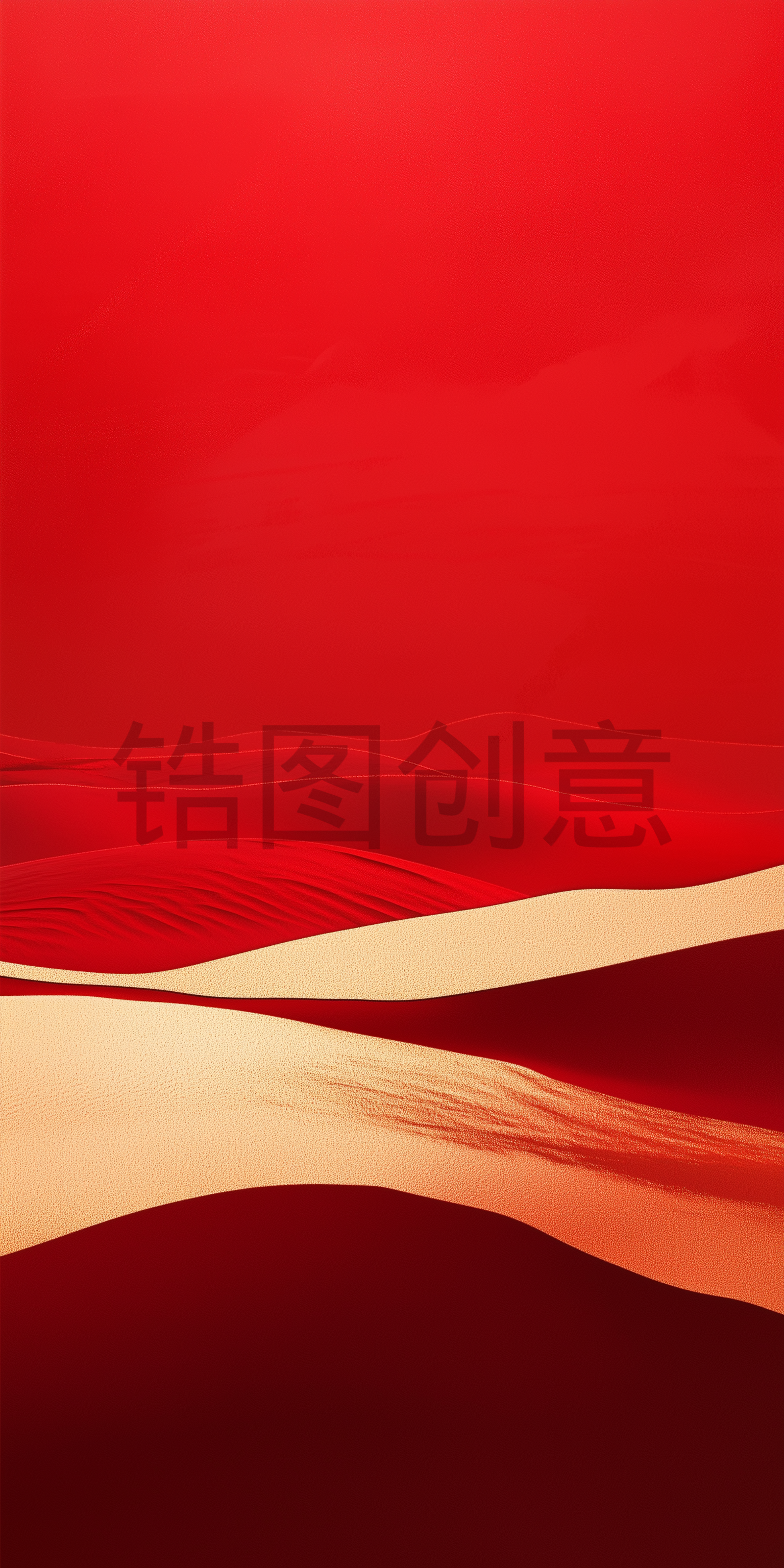 红色国风喜庆鎏金粒子红色渐变曲线流动纹理背景
