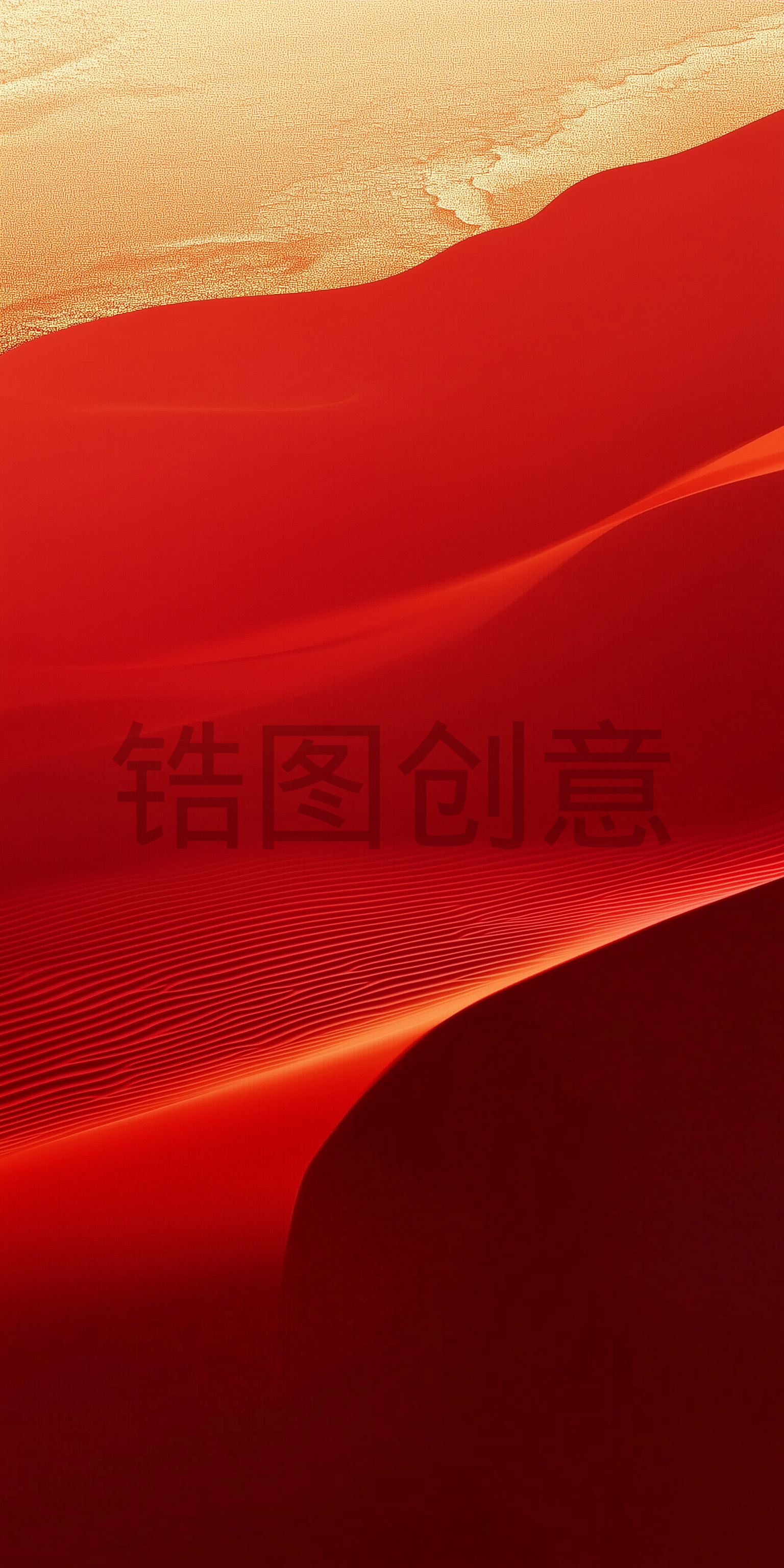 红色国风喜庆鎏金粒子红色渐变曲线流动纹理背景