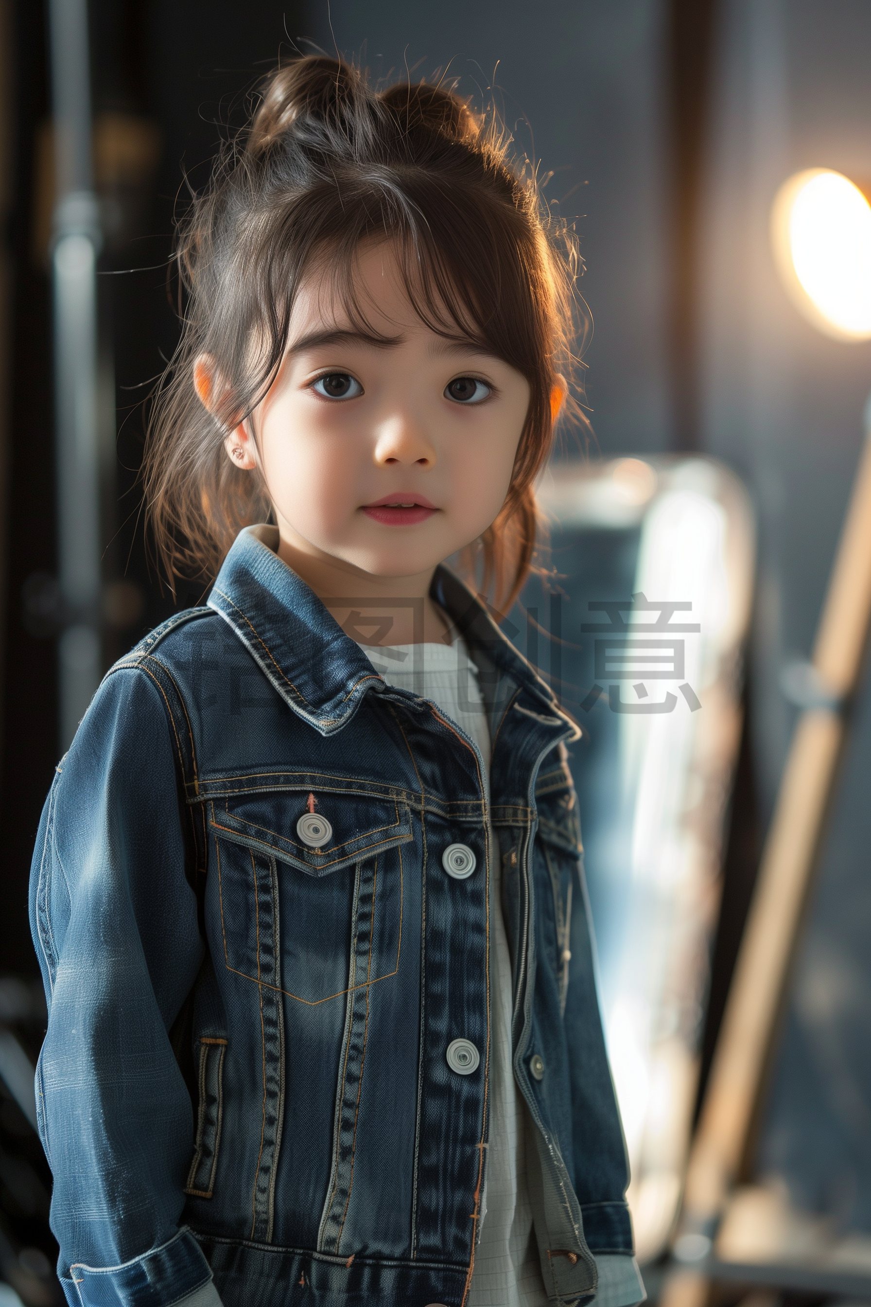 天真可爱儿童小女孩亚洲人像人物模特