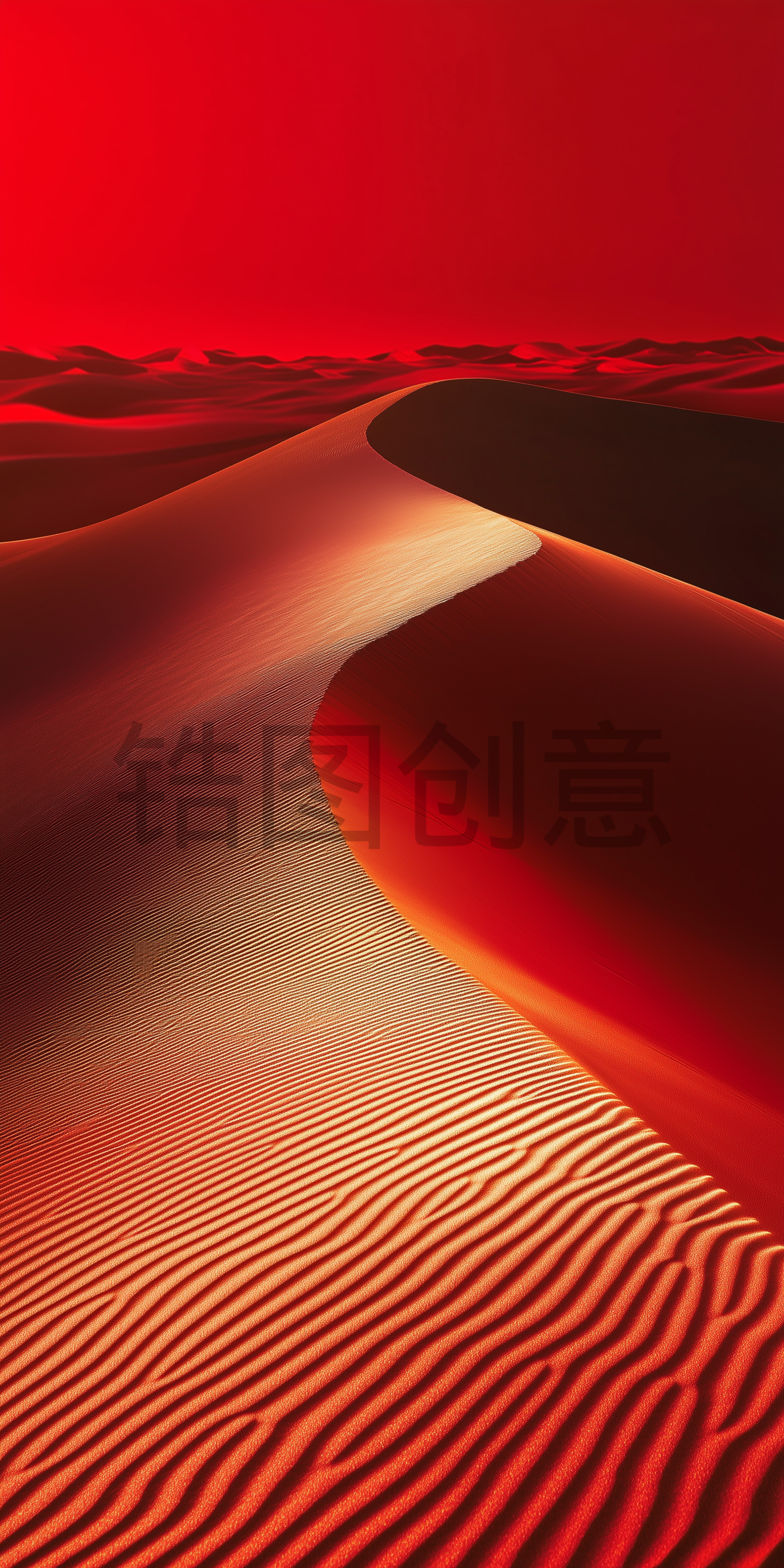 沙漠沙丘抽象流动曲线肌理材质红色背景