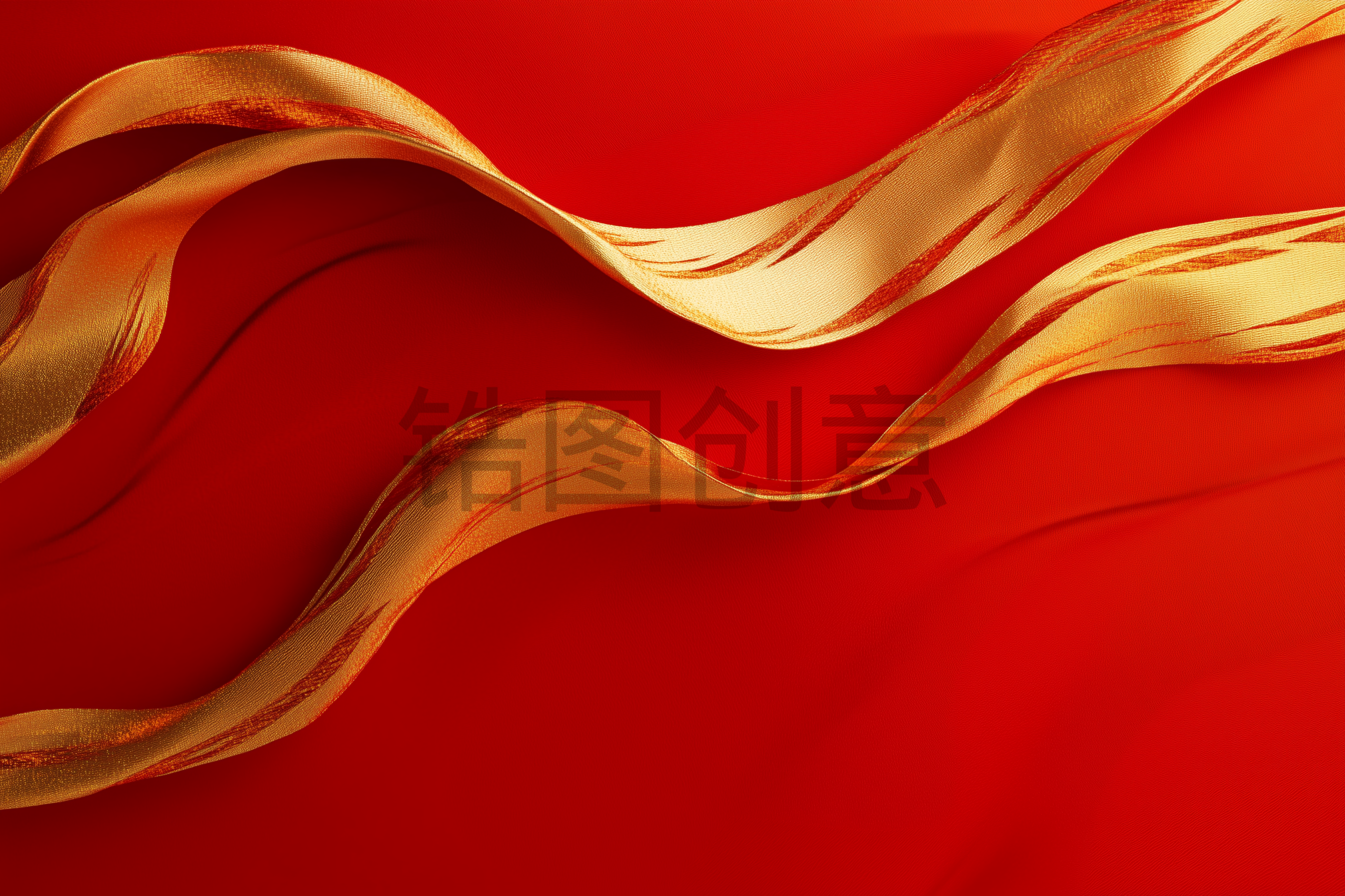 红色国风喜庆鎏金红色渐变曲线流动纹理背景