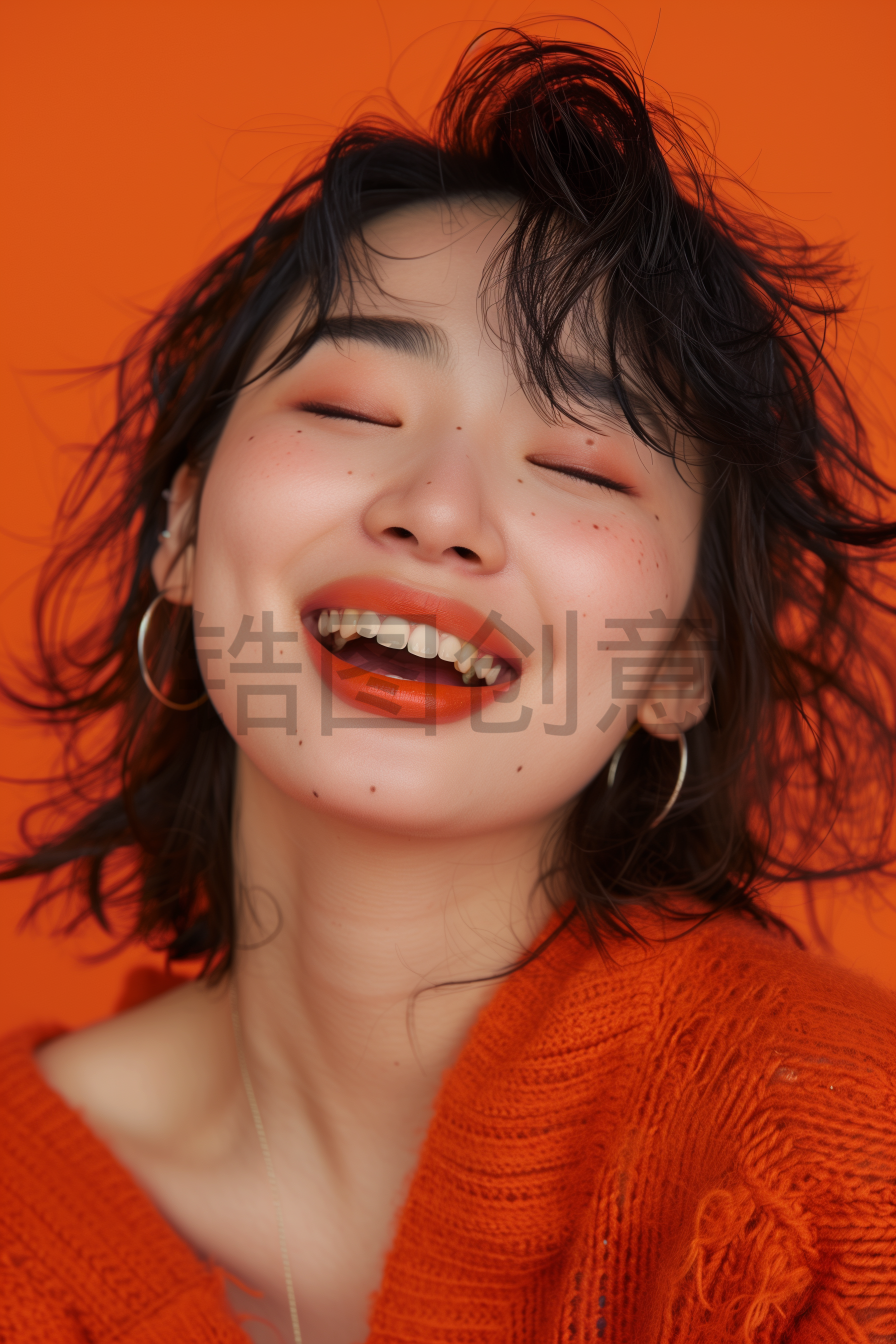 青春年轻微笑女生亚洲人像人物