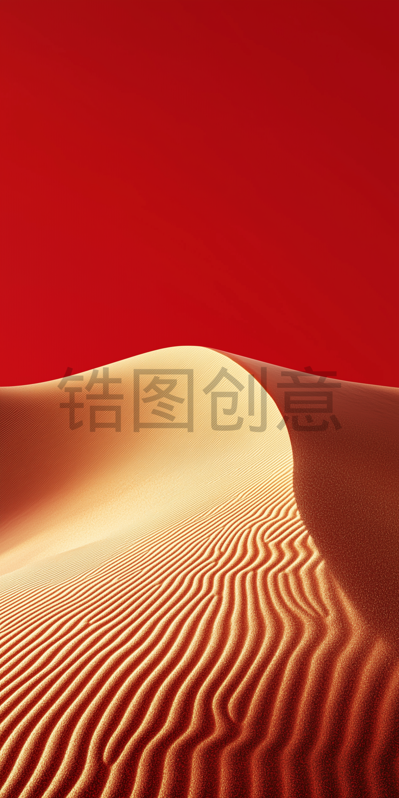 沙漠沙丘抽象流动曲线肌理材质红色背景