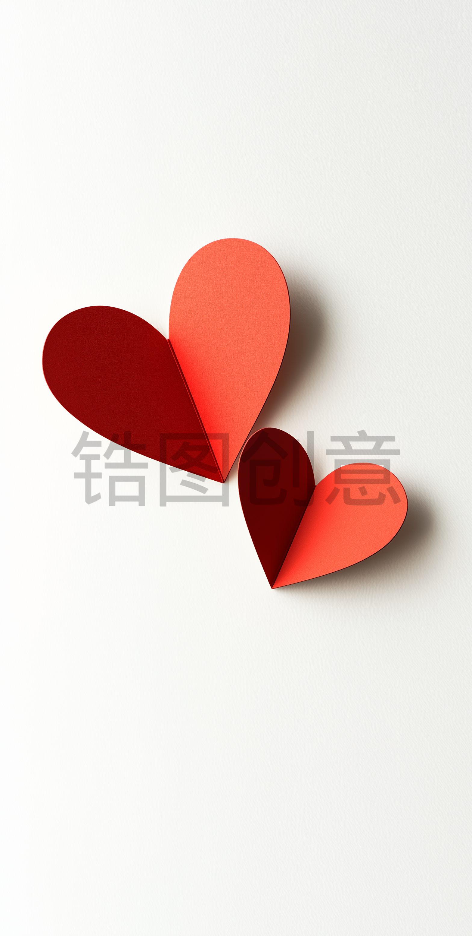 红纸浪漫爱心3d立体背景