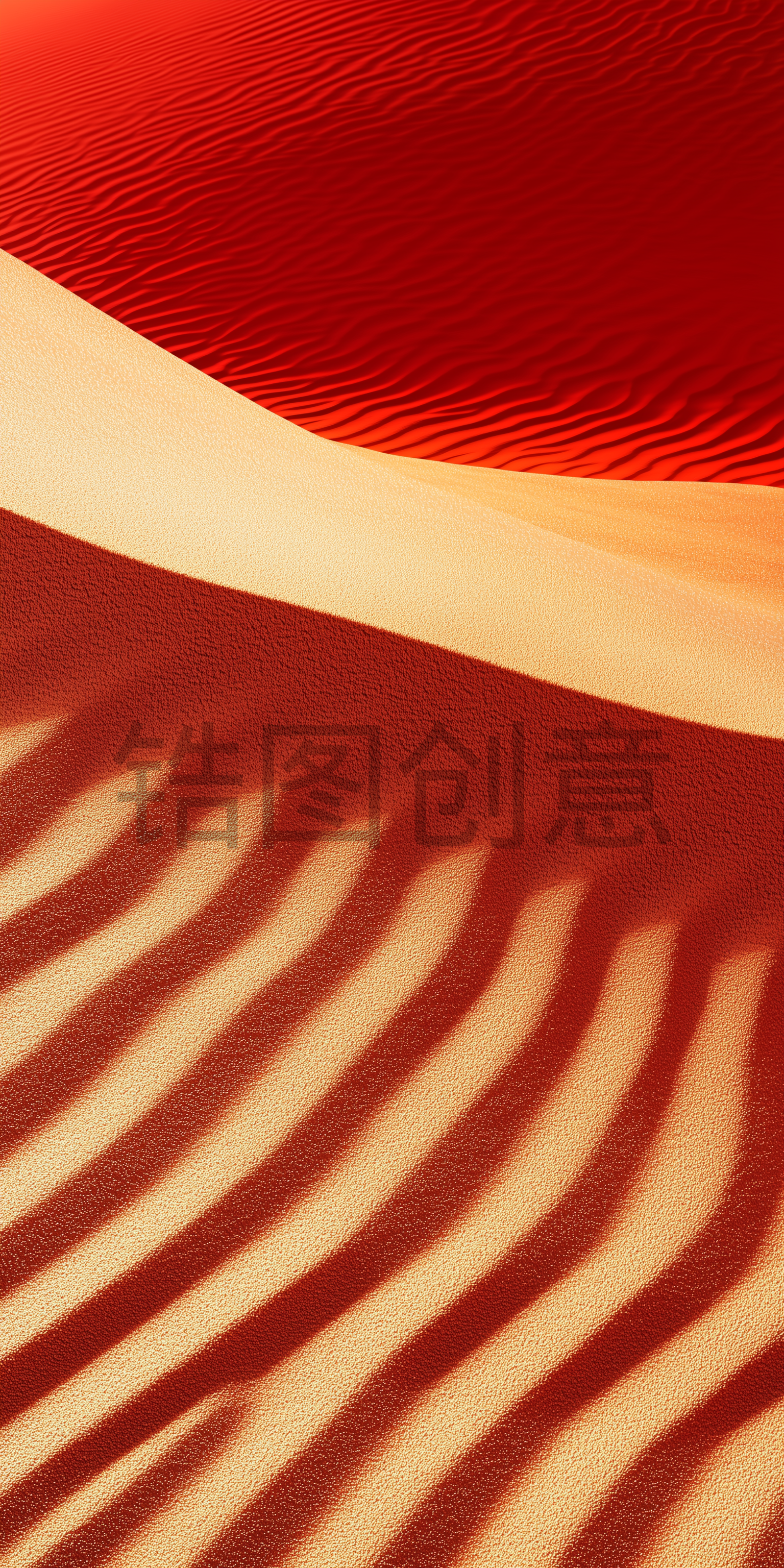 沙漠沙丘抽象流动曲线肌理材质红色背景
