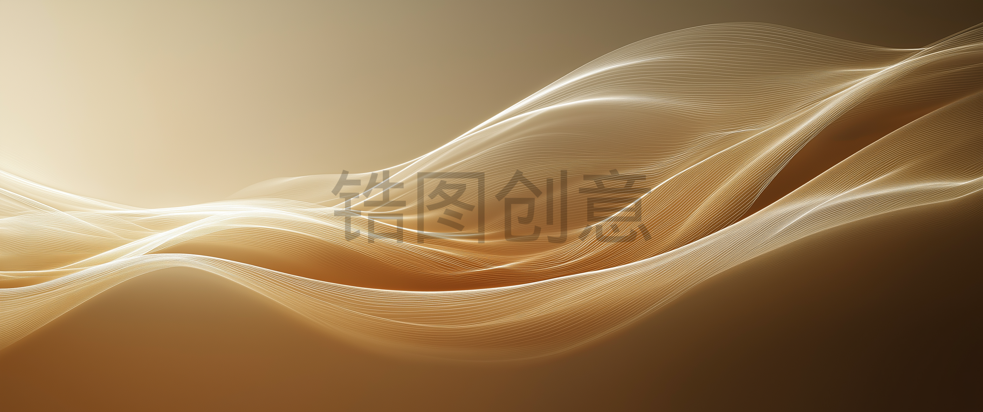 波浪曲线抽象棕色咖色渐变背景