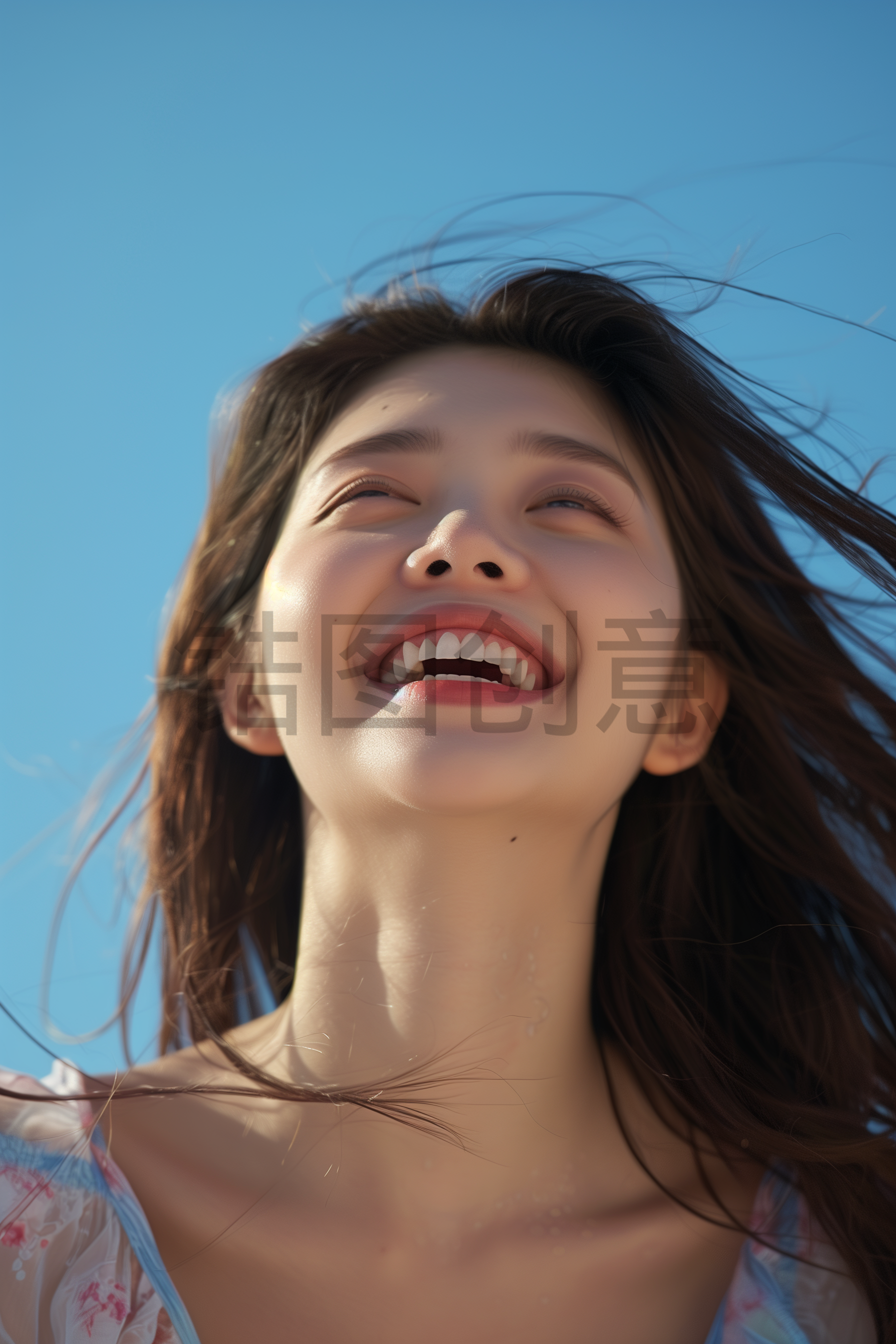 青春年轻微笑女生亚洲人像人物