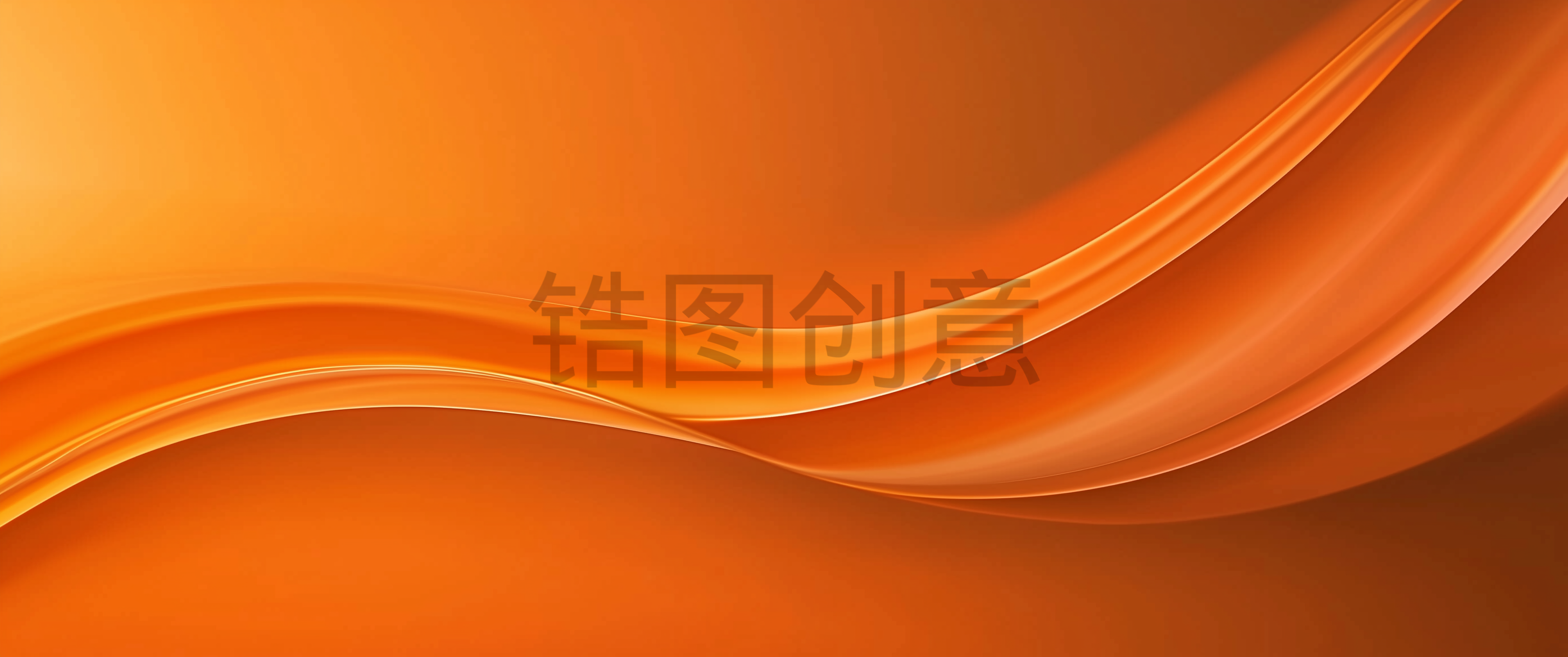 波浪流动曲线抽象橙色渐变背景