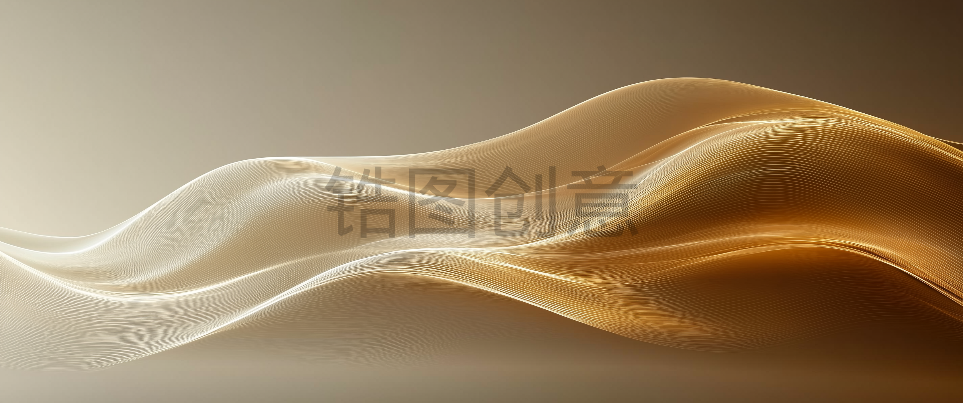 波浪曲线抽象棕色咖色渐变背景