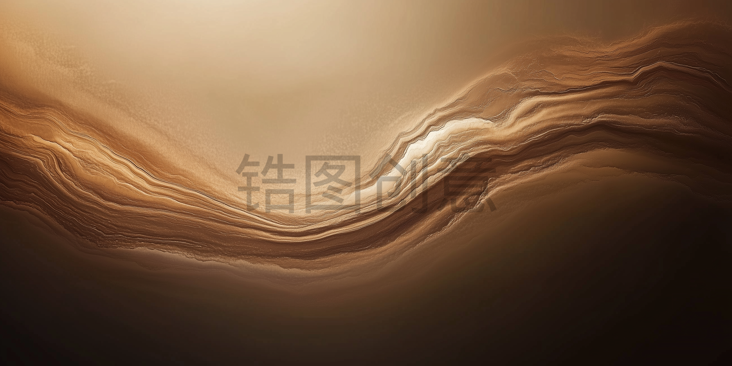 波浪流动曲线抽象肌理质感棕色咖色渐变背景