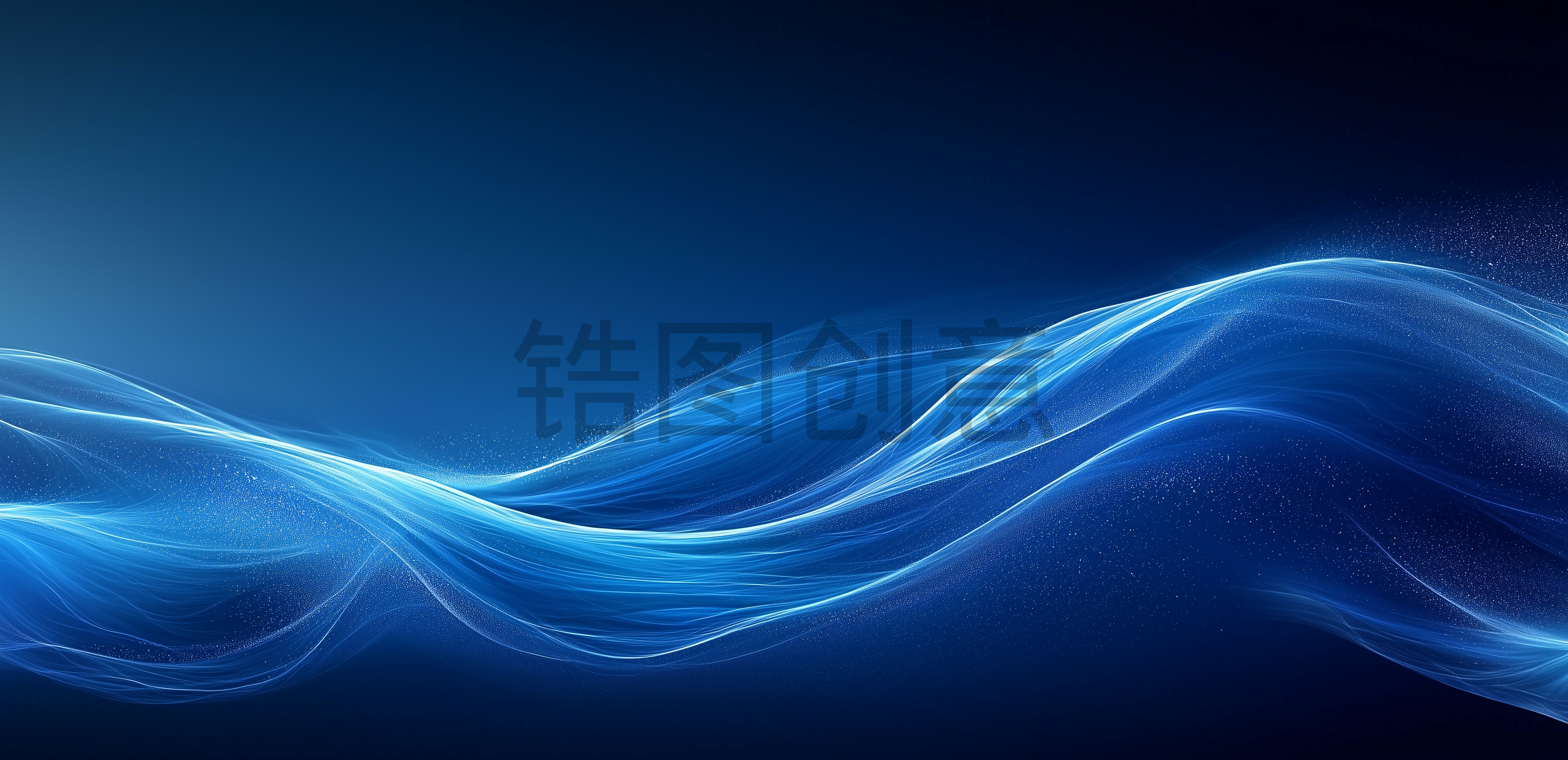 波浪流动曲线抽象蓝色渐变肌理质感背景