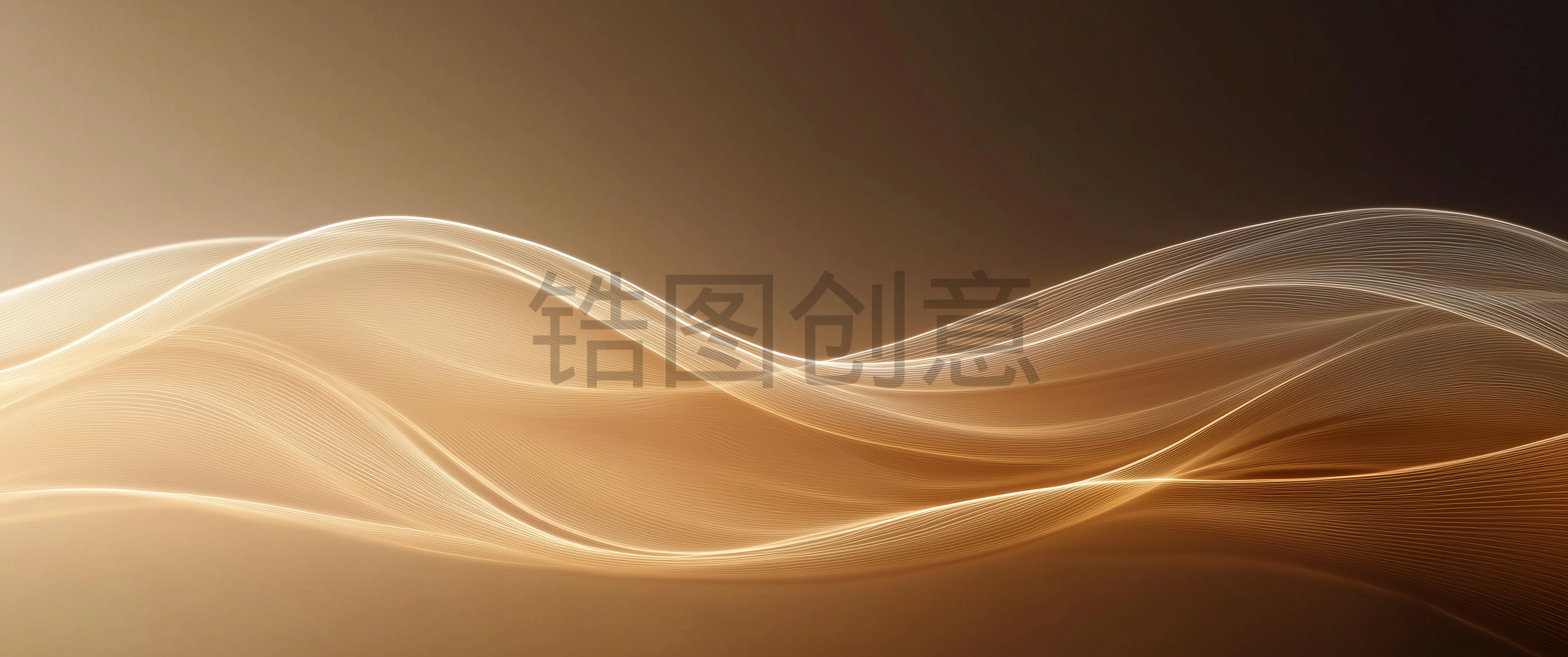 波浪曲线抽象棕色咖色渐变背景