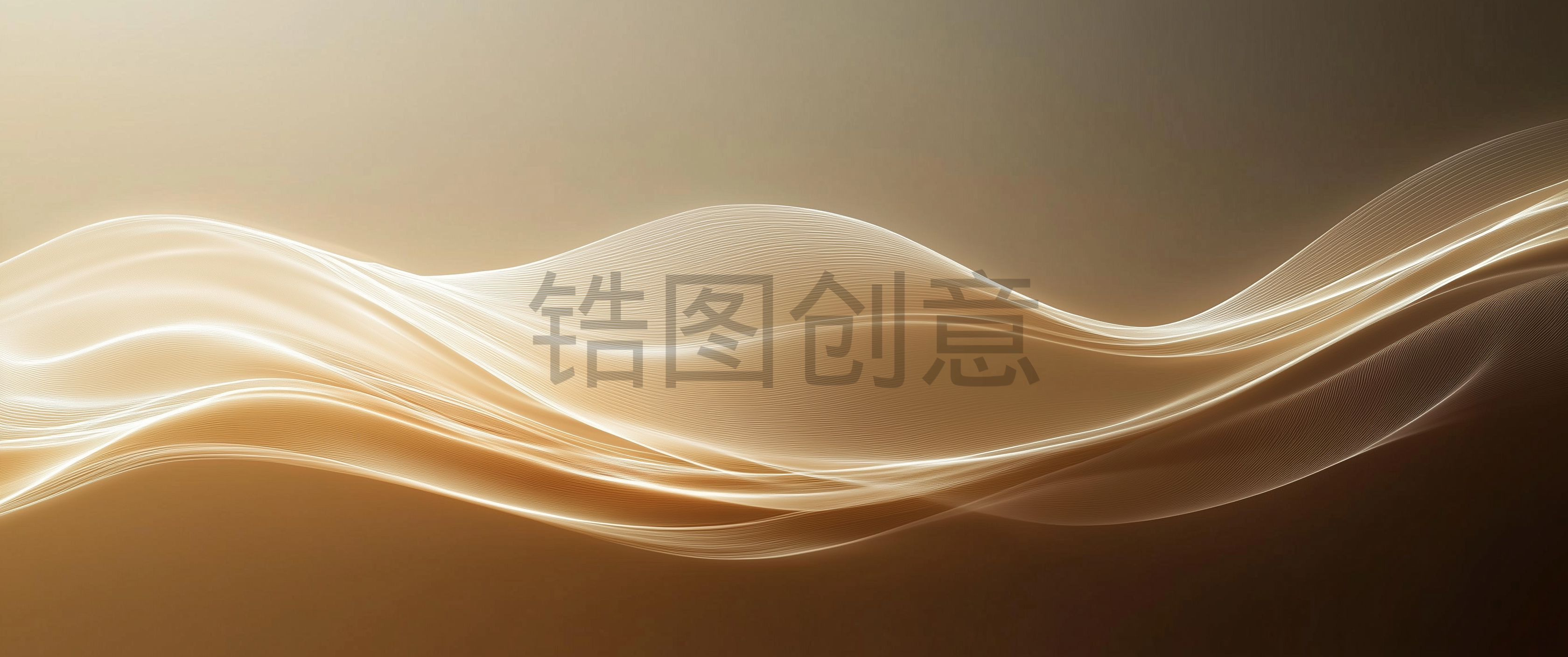 波浪曲线抽象棕色咖色渐变背景