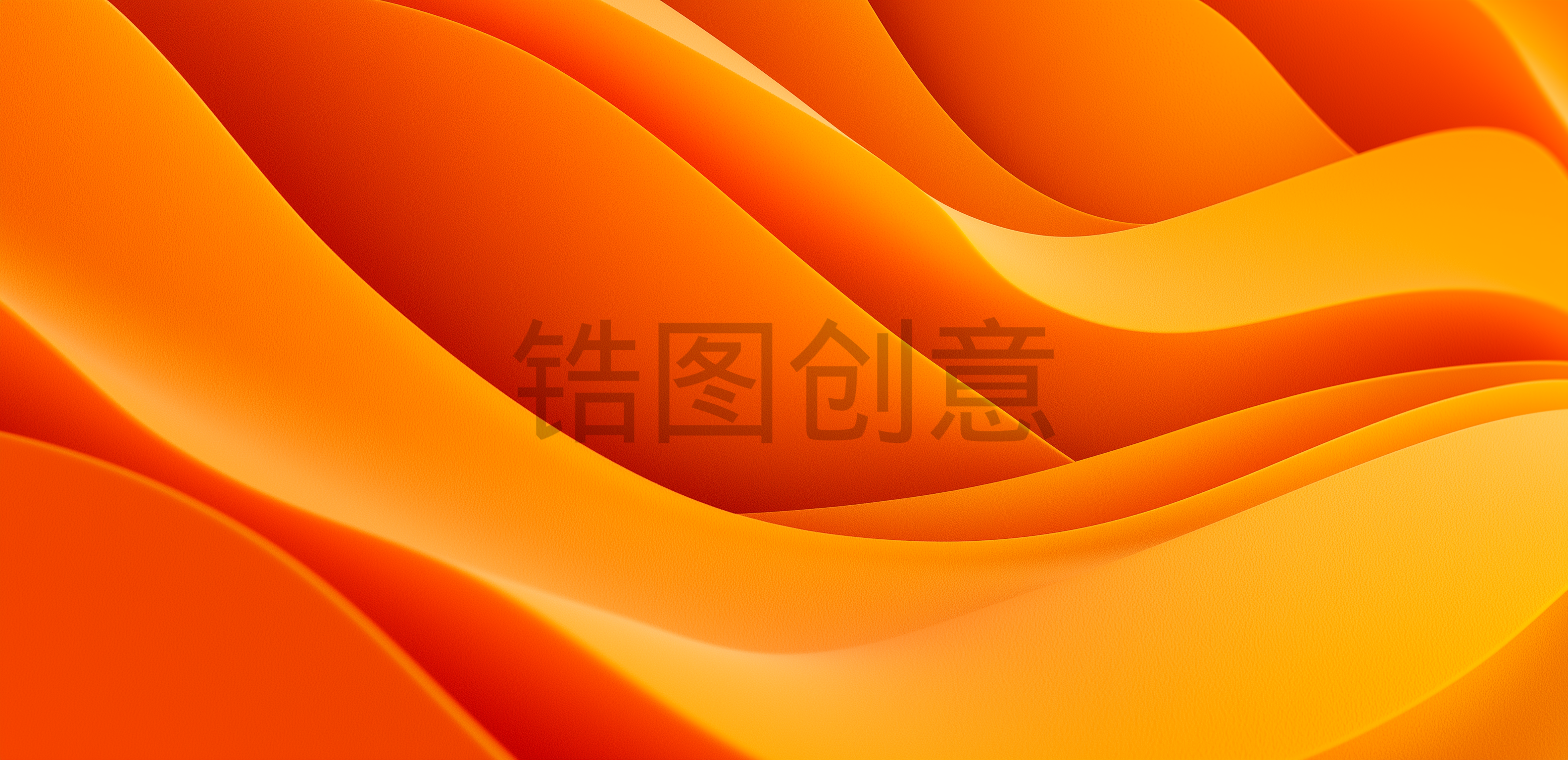 波浪流动曲线抽象肌理质感橙色渐变背景