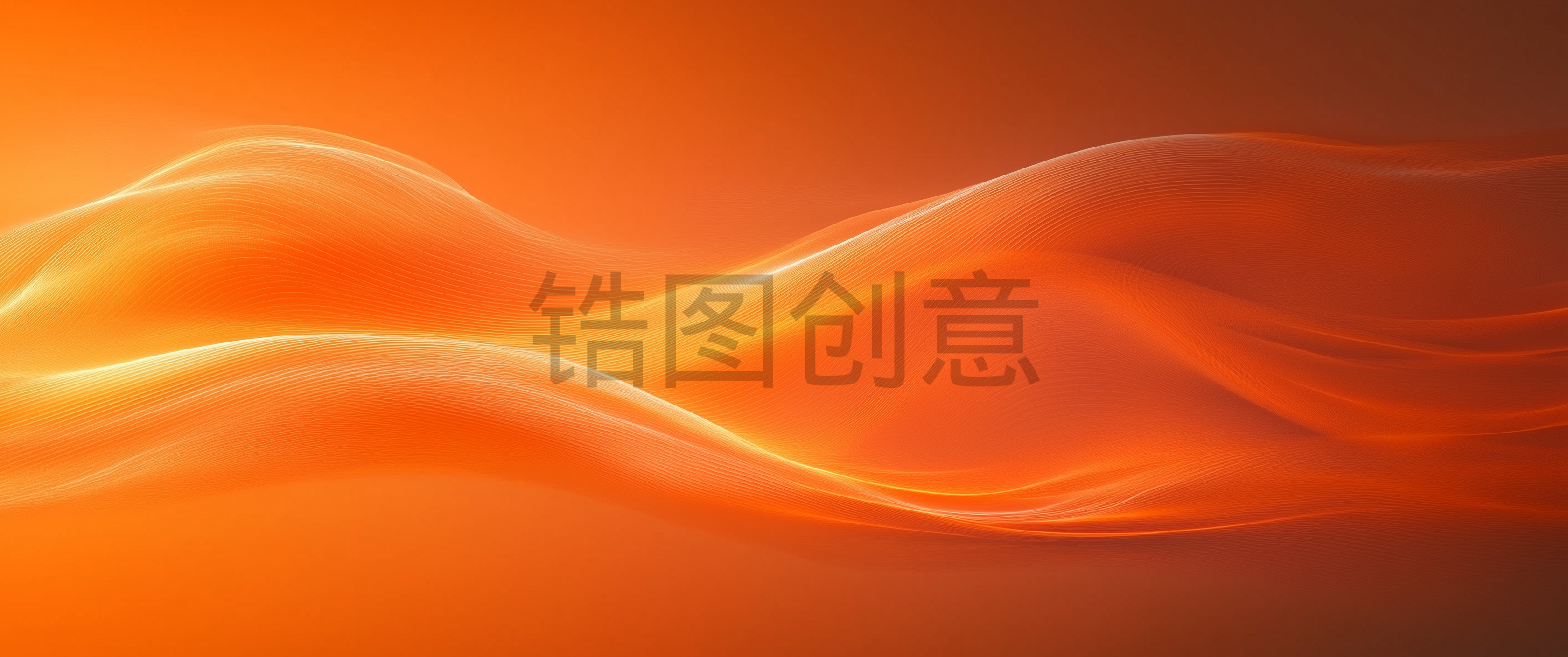 波浪流动曲线抽象肌理质感橙色渐变背景