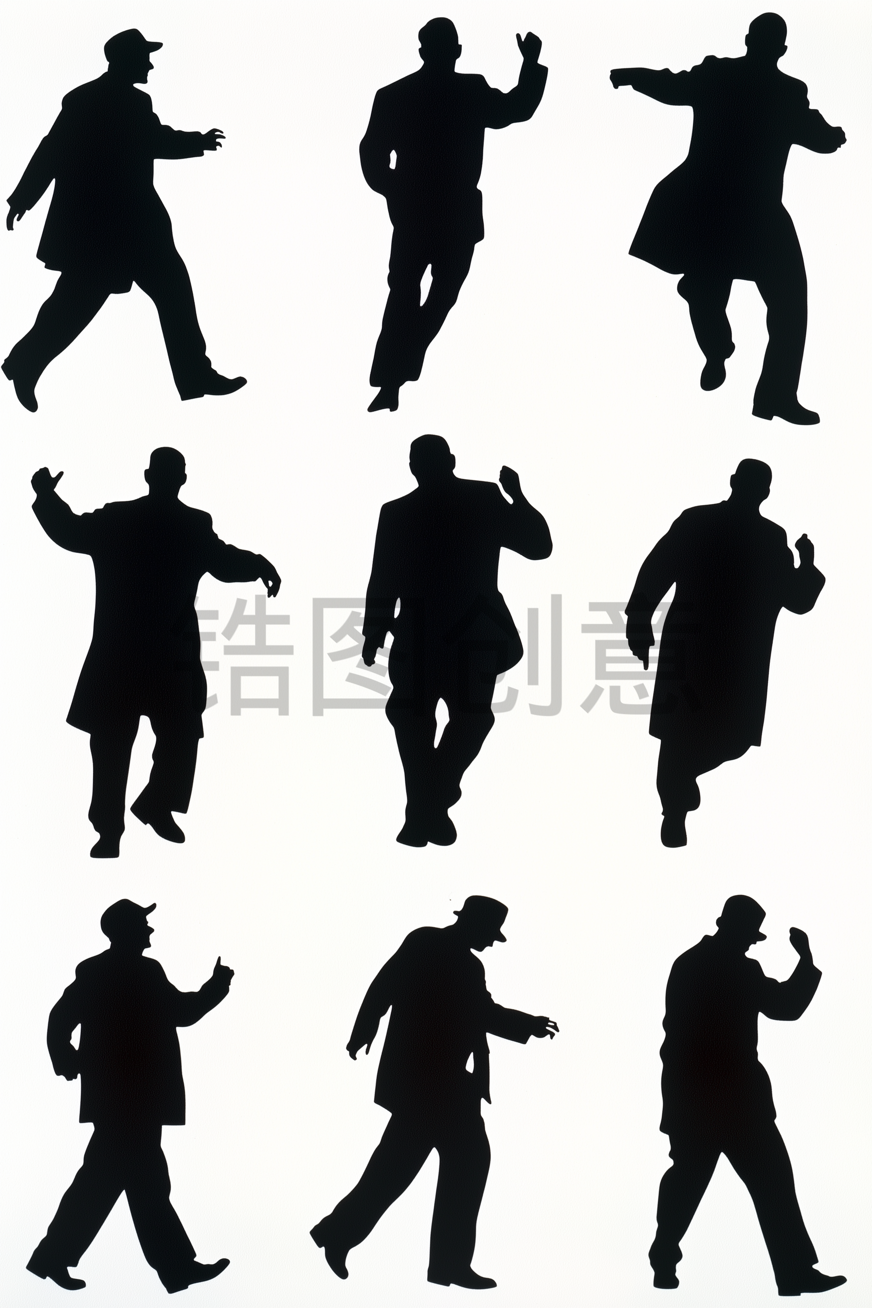 男通用人物剪影背景素材