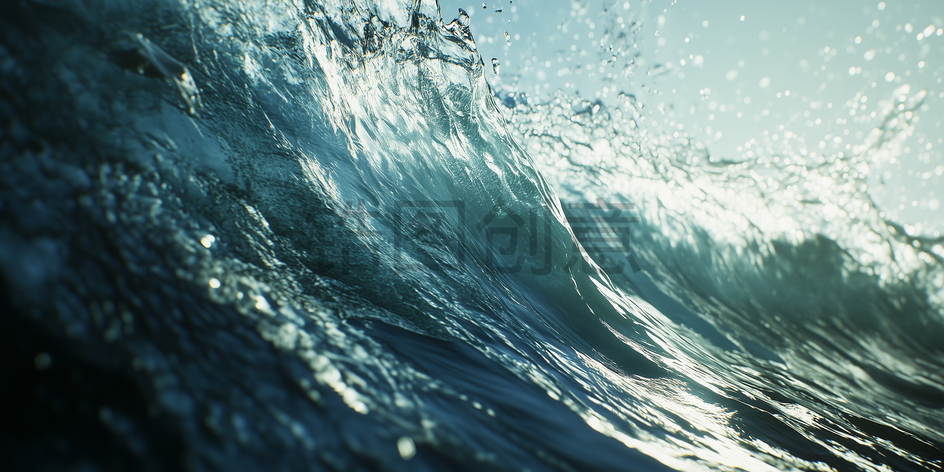 蓝色大海海浪浪花元素素材