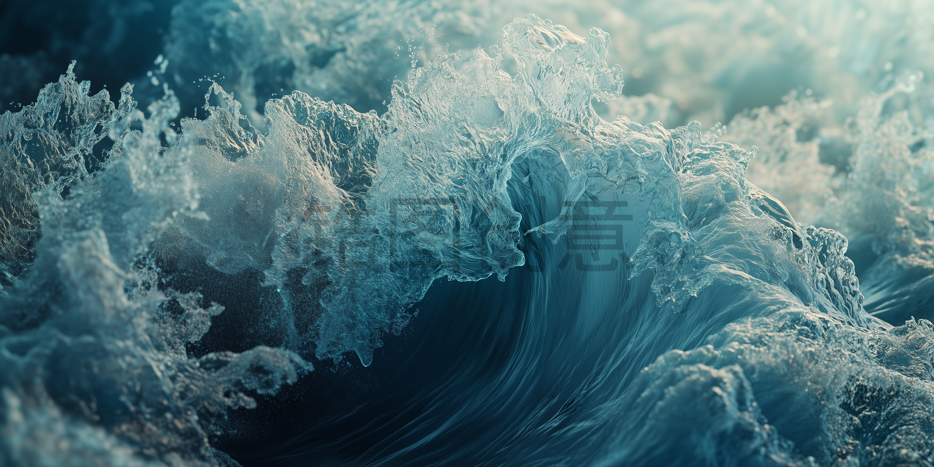 蓝色大海海浪浪花元素素材