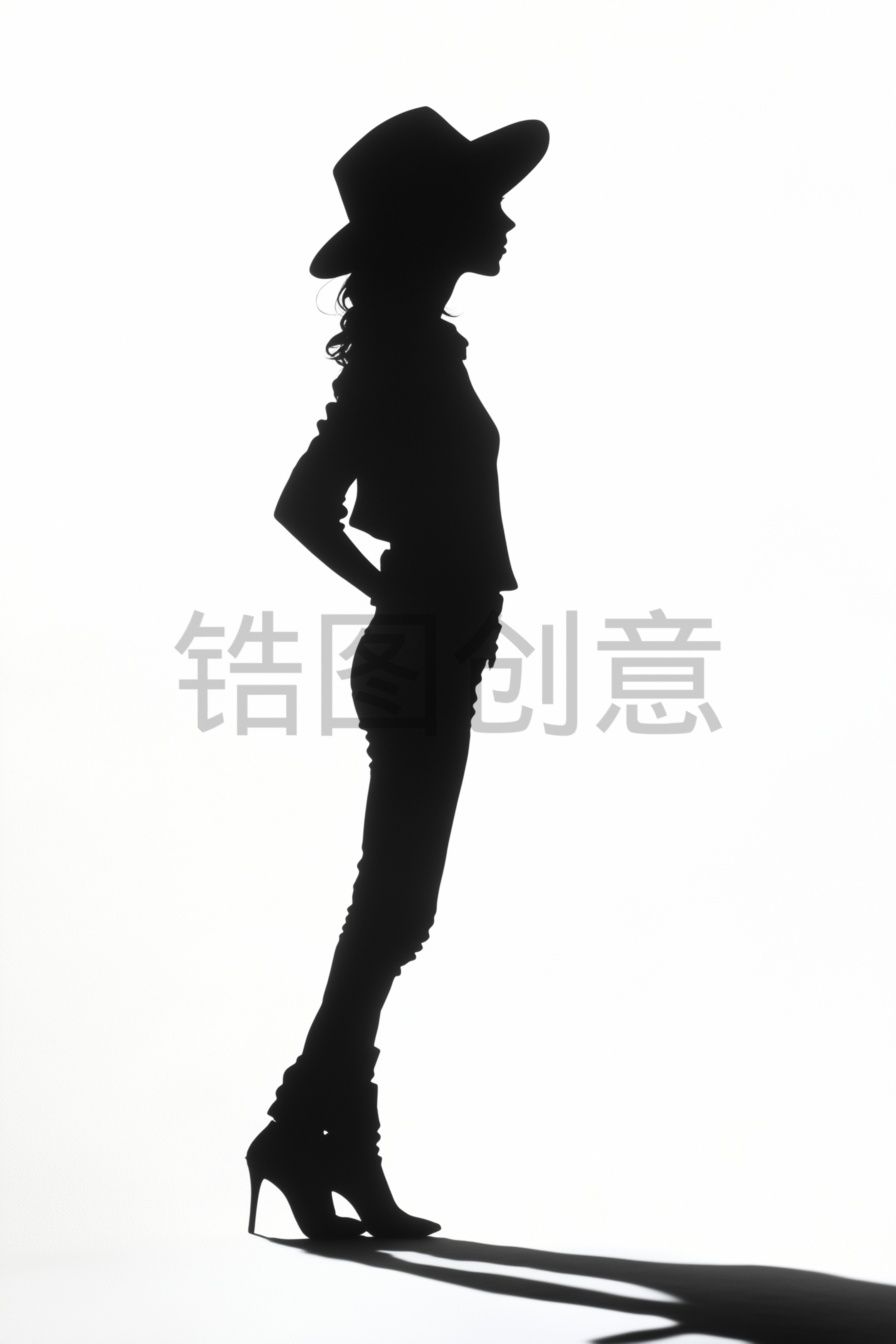 女人通用人物剪影背景素材
