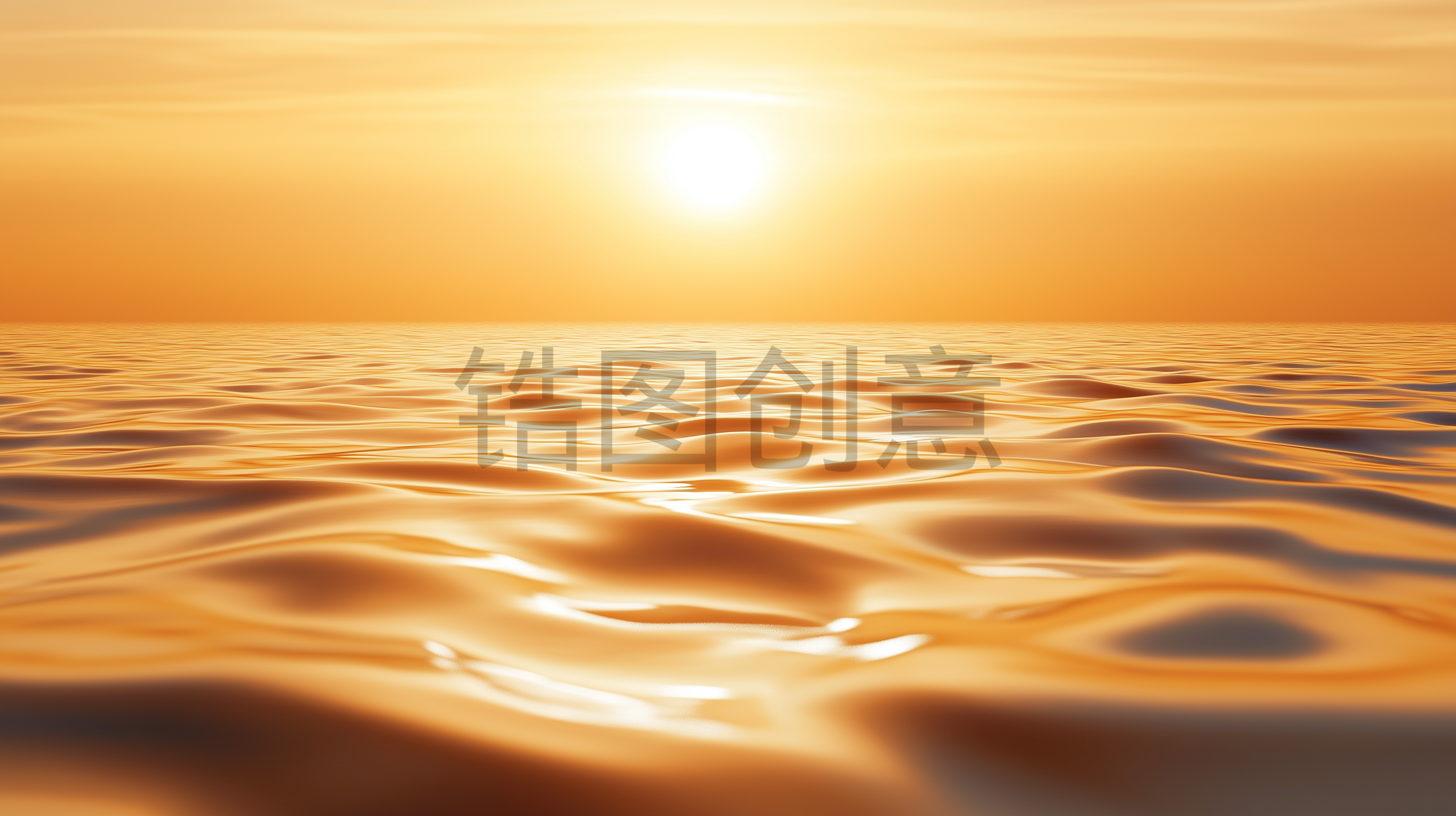金色海面水纹波纹波浪素材背景