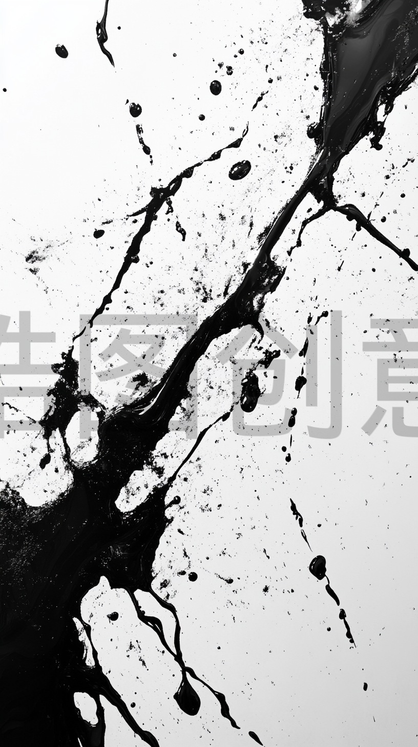 中国风黑色水墨泼墨元素素材