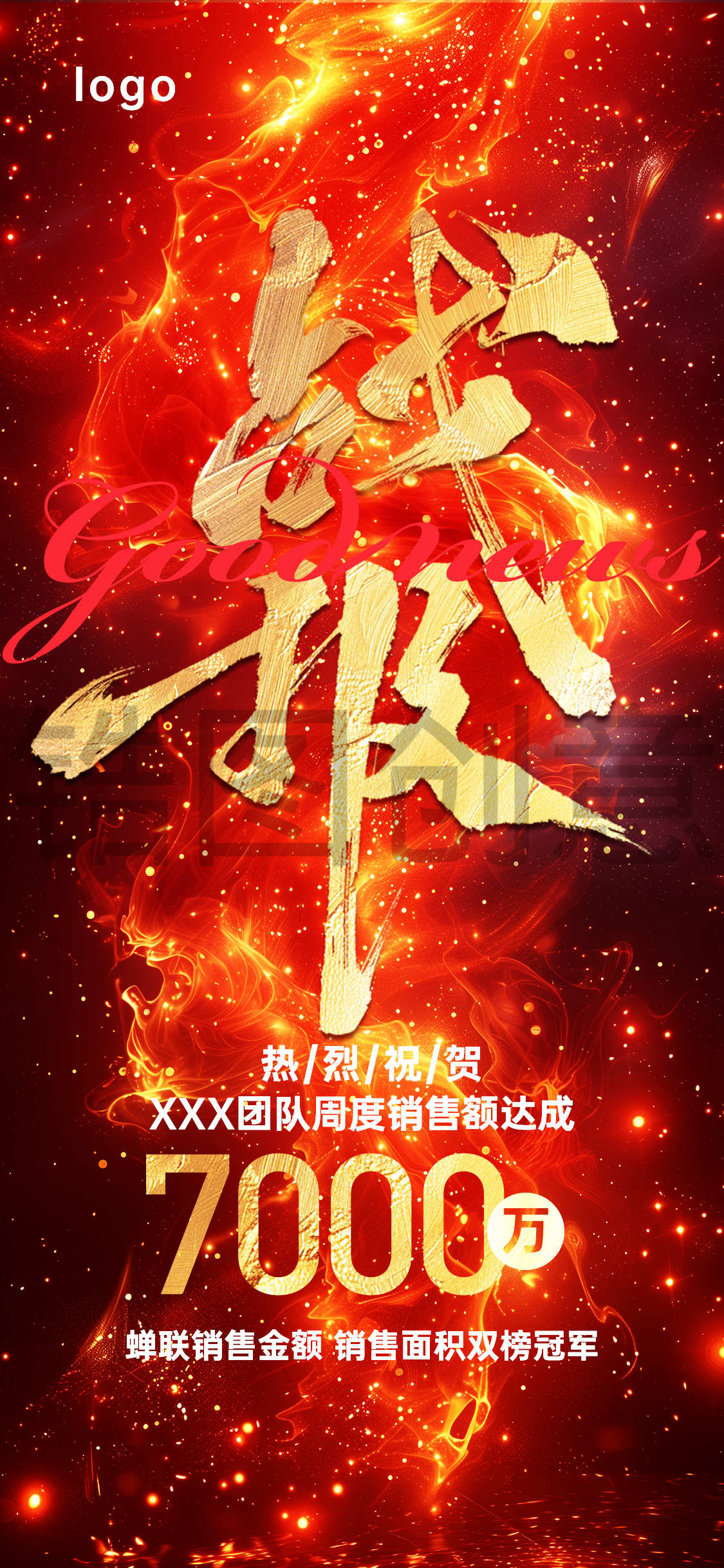 表彰喜报战报大字喜庆海报