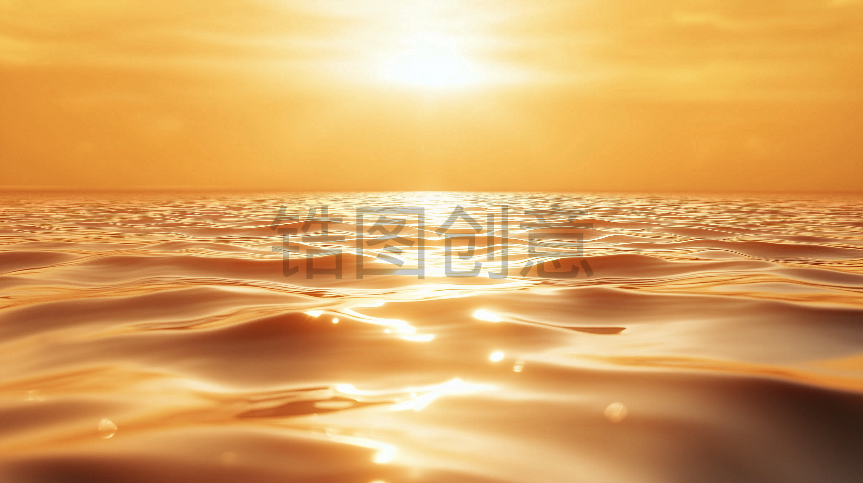 金色海面水纹波纹波浪素材背景