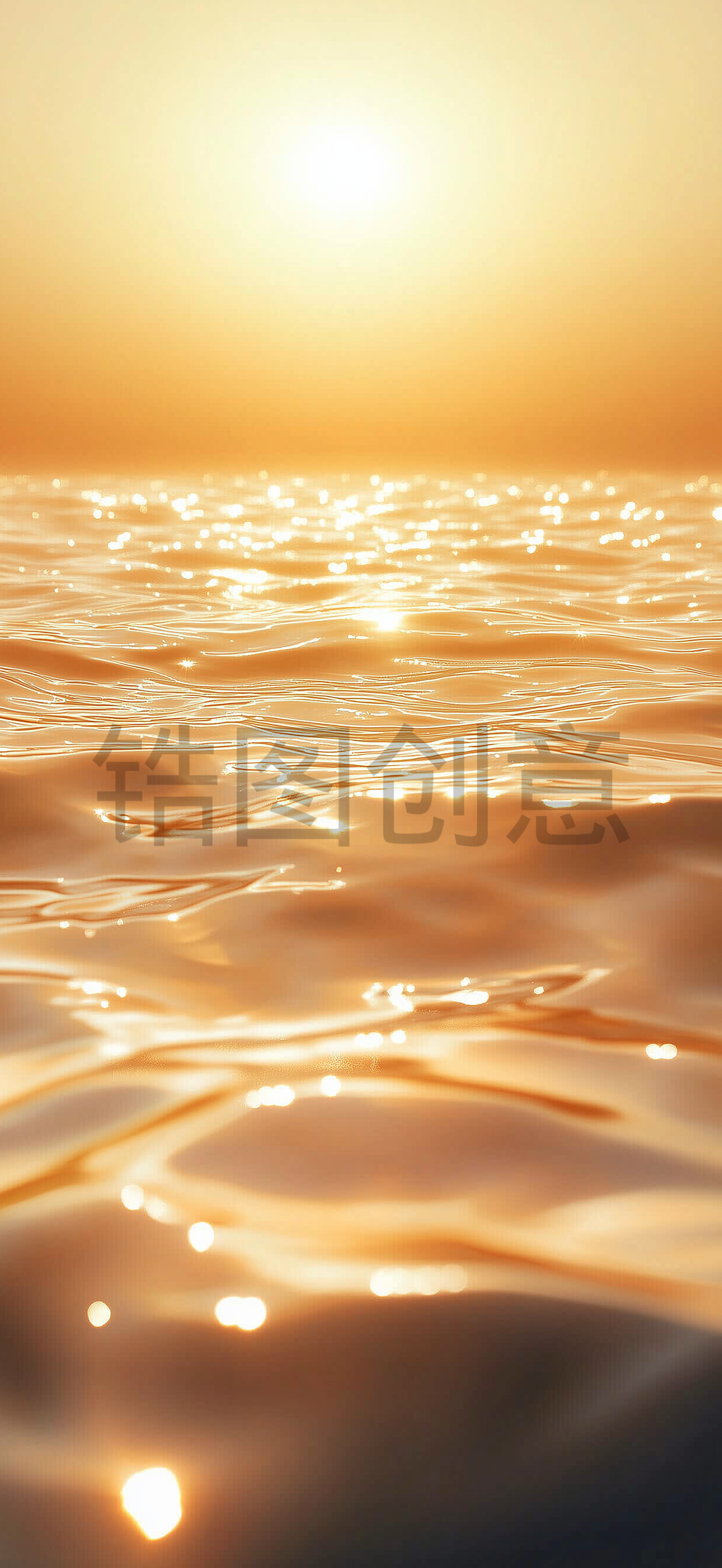 金色海面水纹波纹波浪素材背景