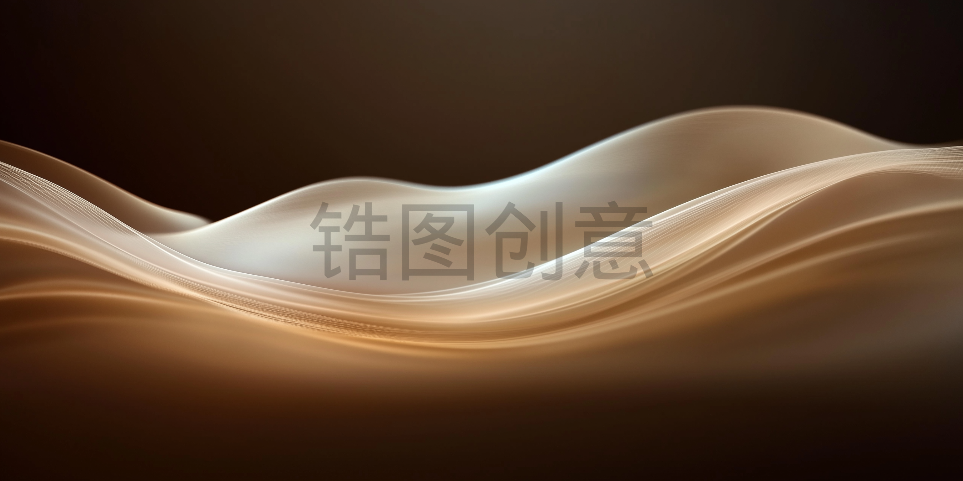 咖色棕色渐变渐变波浪曲线抽象背景